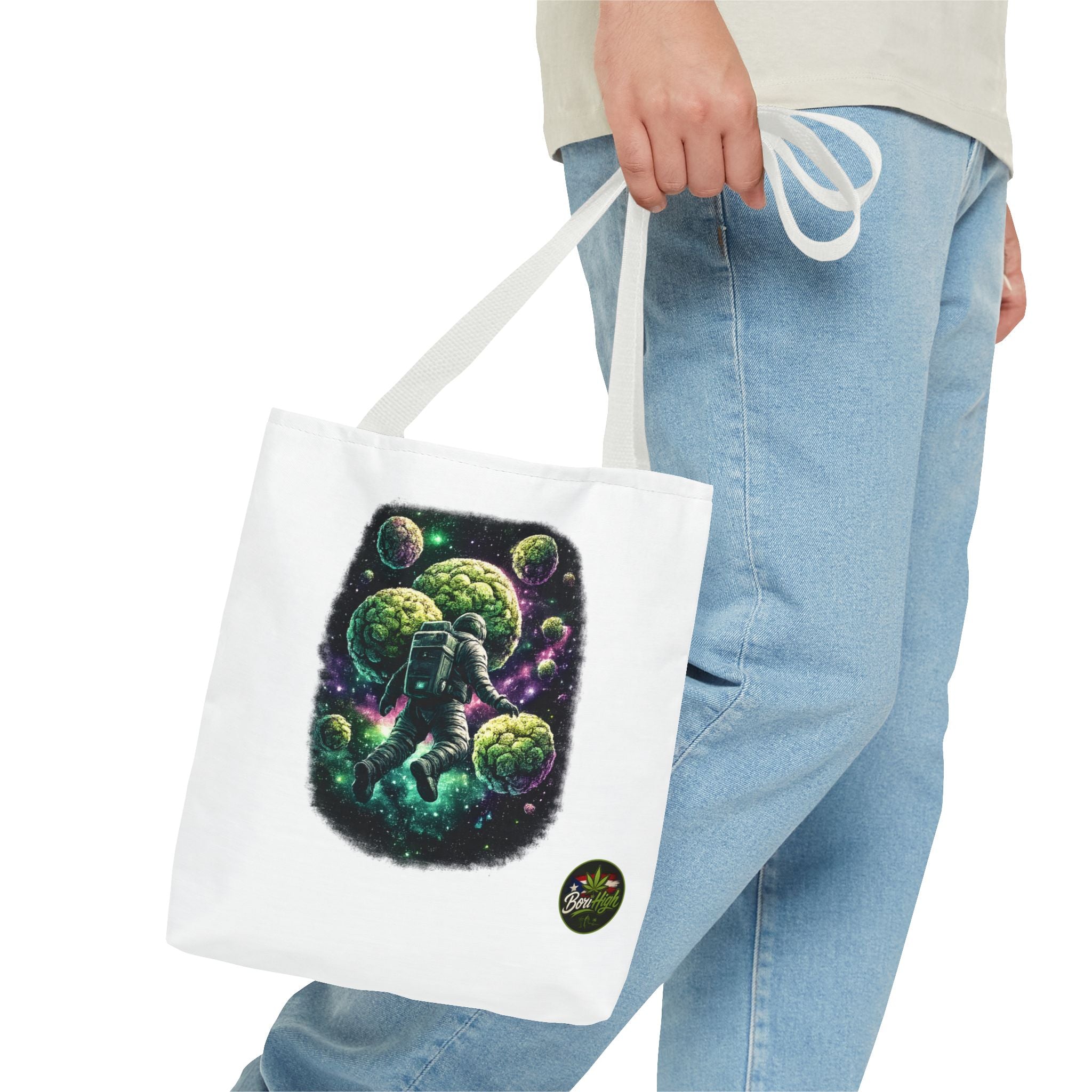 Astro Leaf Tote Bag — Cannabis Space Astronaut All-Over Print Tote