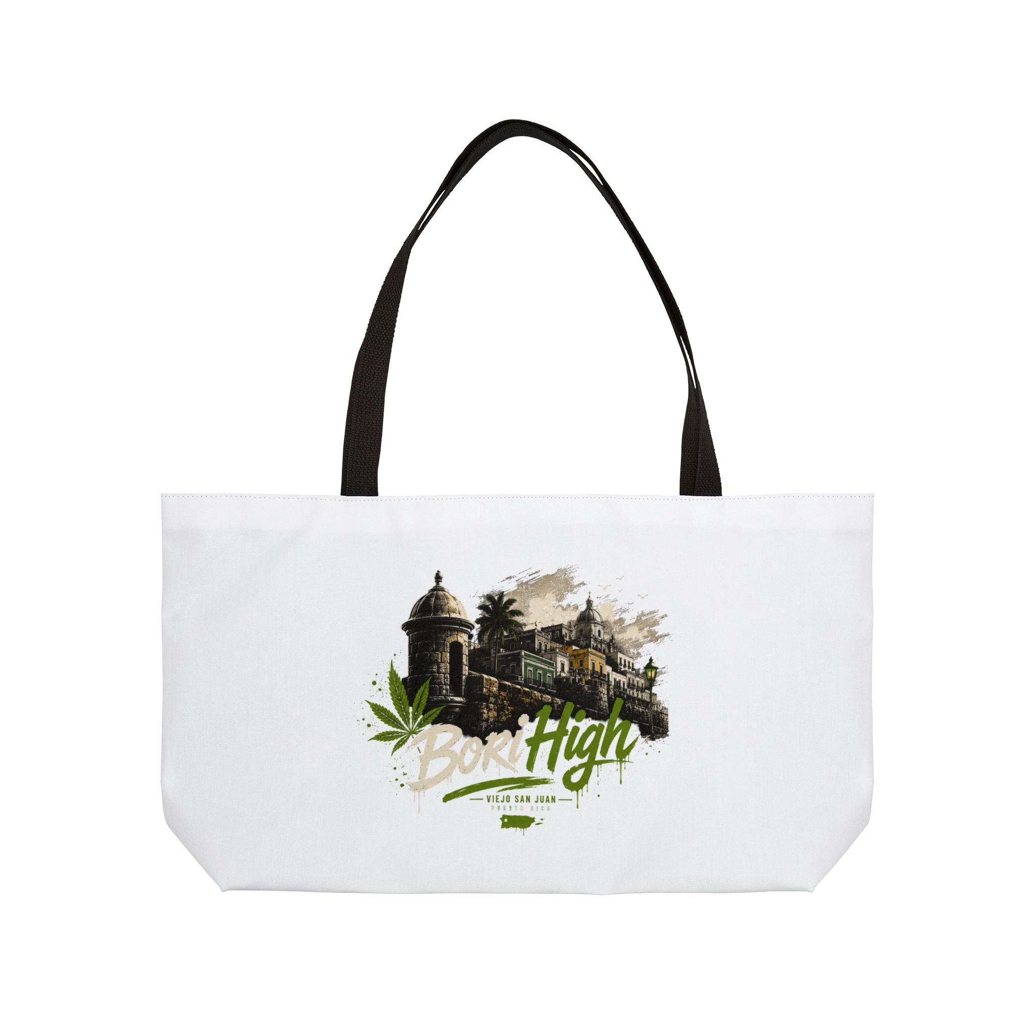 Weekender Tote Bag — 'Born High' Vintage Estate Graphic Travel Tote