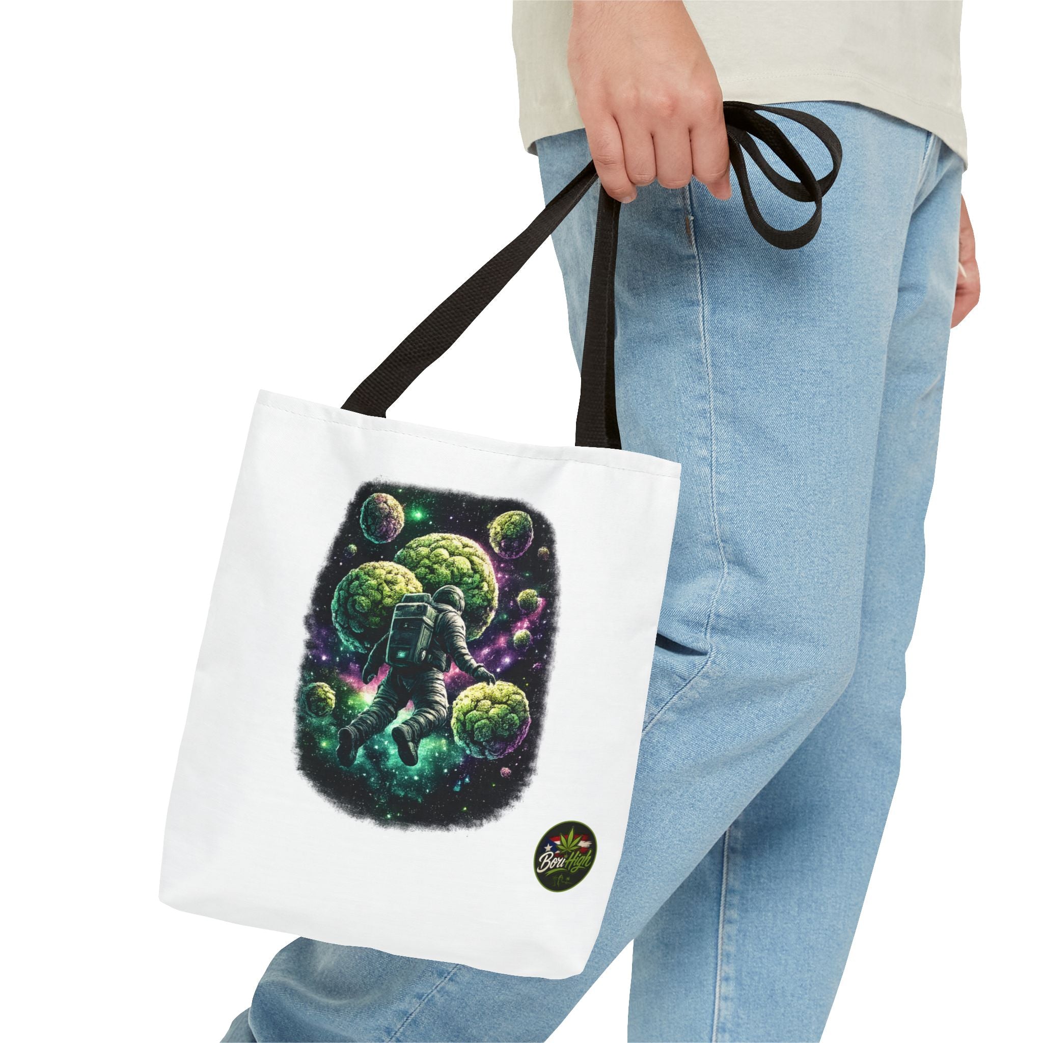 Astro Leaf Tote Bag — Cannabis Space Astronaut All-Over Print Tote