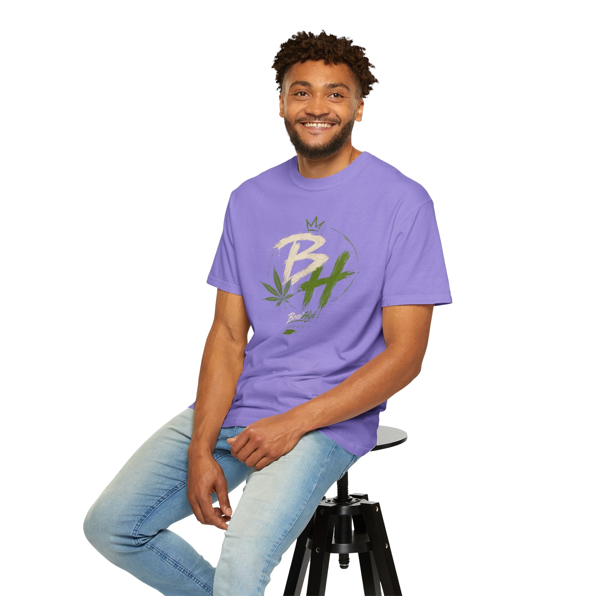High Vibes T‑Shirt — 'BH' Cannabis Leaf Graphic Tee