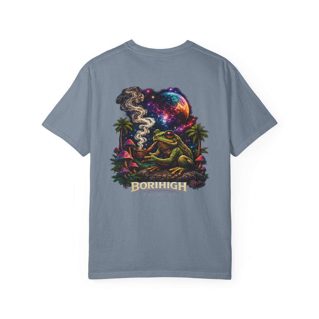 Frog Smoking Galaxy T-Shirt — 'Bonthigh' Retro Neon Graphic Tee