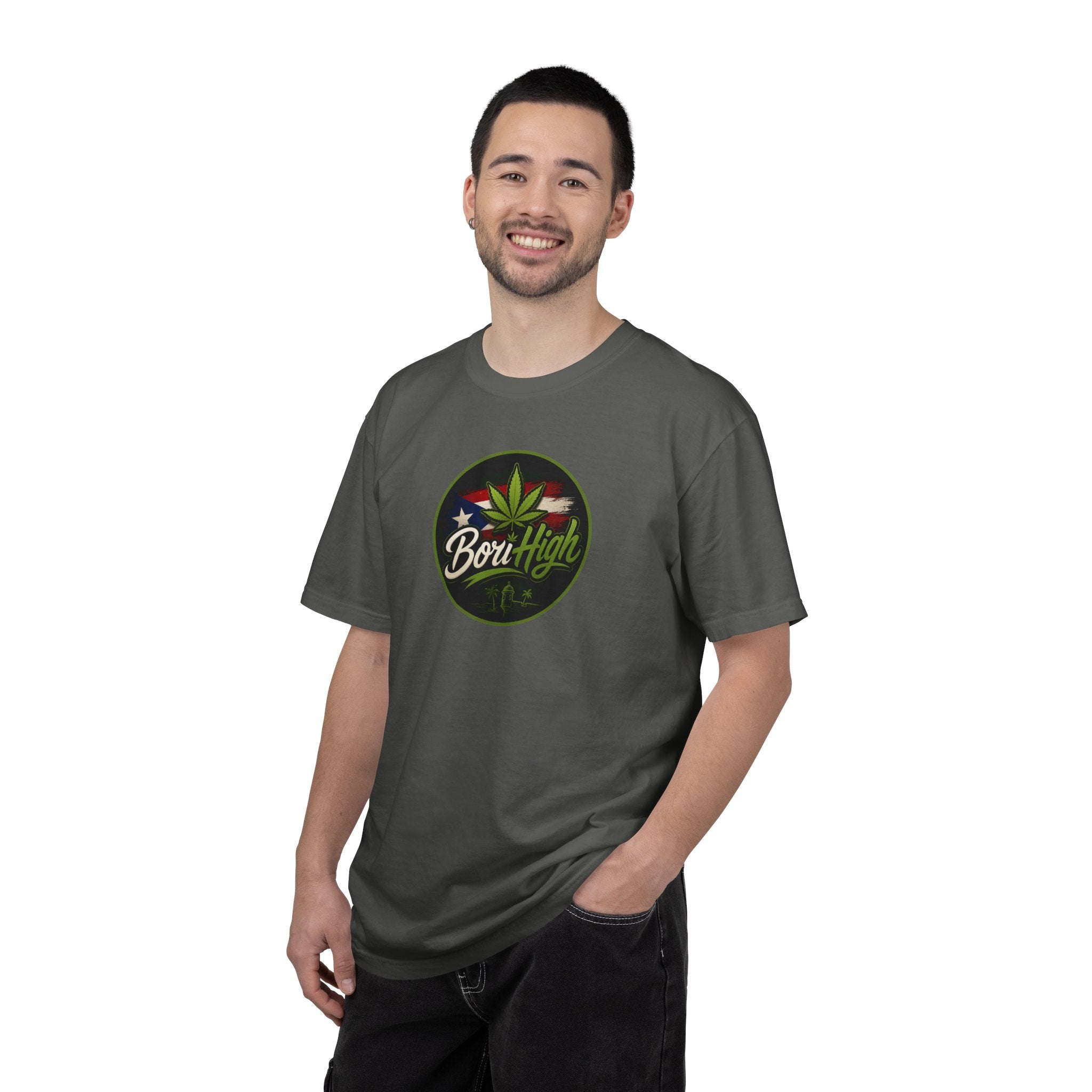 Born High Cannabis Leaf Graphic T-Shirt — Retro Rasta Weed Tee