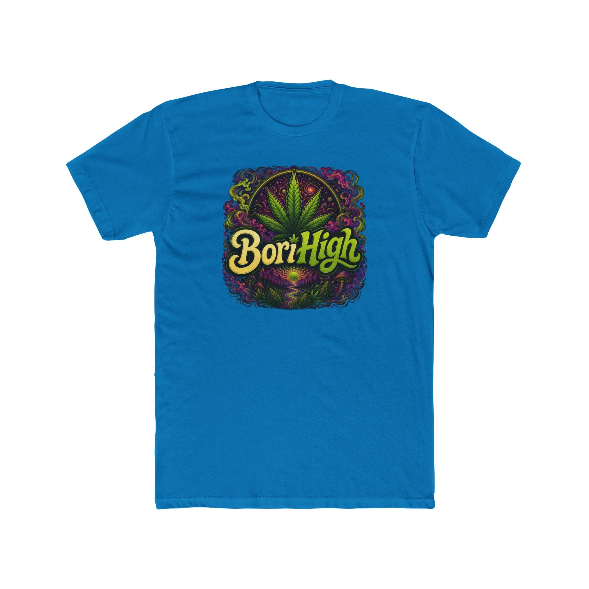 Bori High Cannabis Leaf Graphic Tee — Retro Stoner Vibe T-Shirt