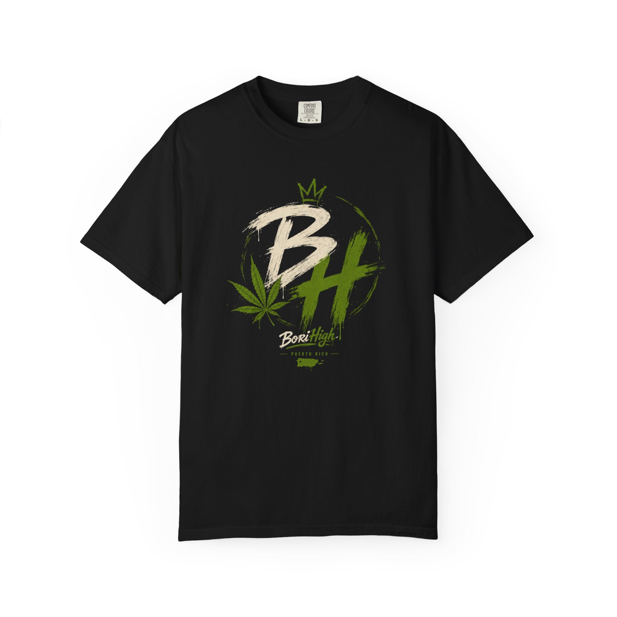 High Vibes T‑Shirt — 'BH' Cannabis Leaf Graphic Tee