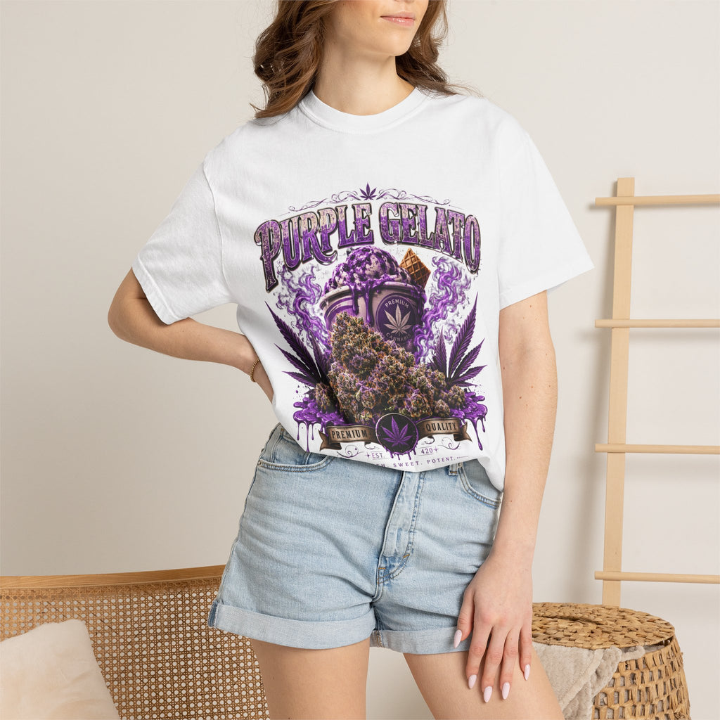 T-Shirt — "Purple Gelato" Cannabis Graphic Tee