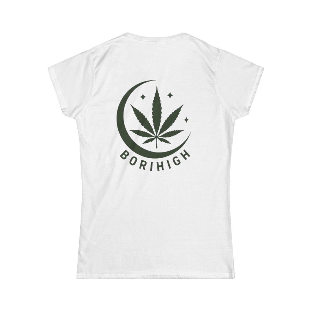 T-Shirt — "Tropical Soul" Cannabis Leaf Tee (Back "BoriHigh" Moon Design)