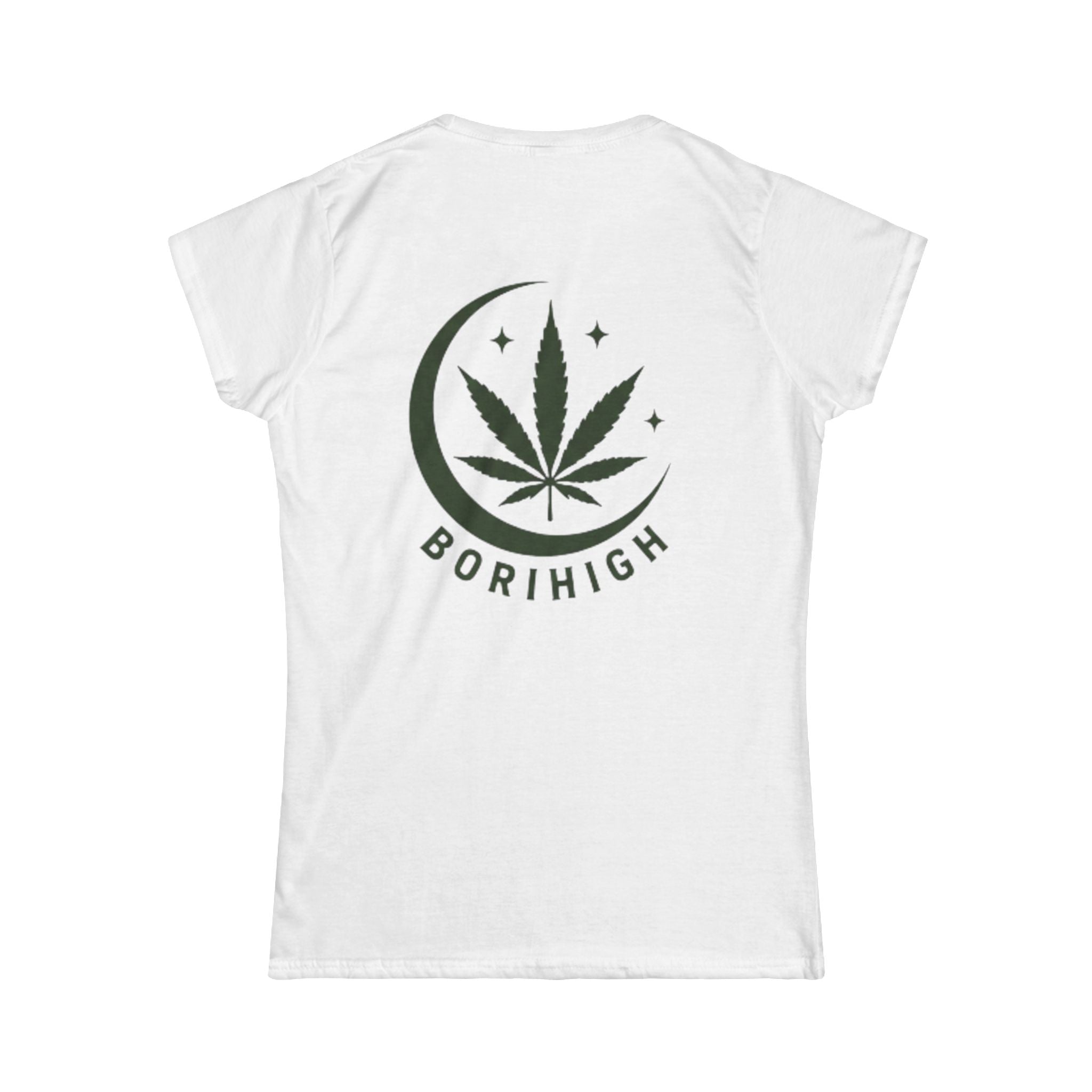 T-Shirt — "Tropical Soul" Cannabis Leaf Tee (Back "BoriHigh" Moon Design)