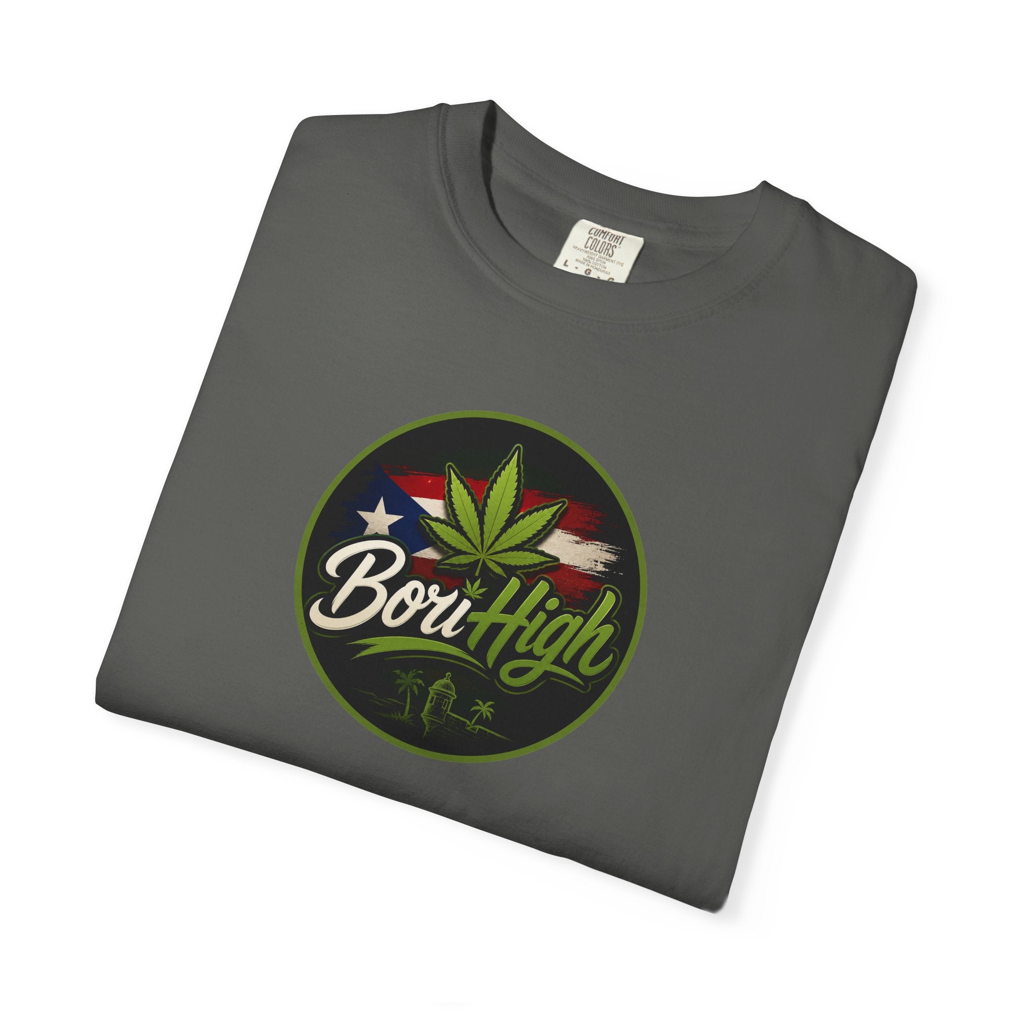 Born High Cannabis Leaf Graphic T-Shirt — Retro Rasta Weed Tee