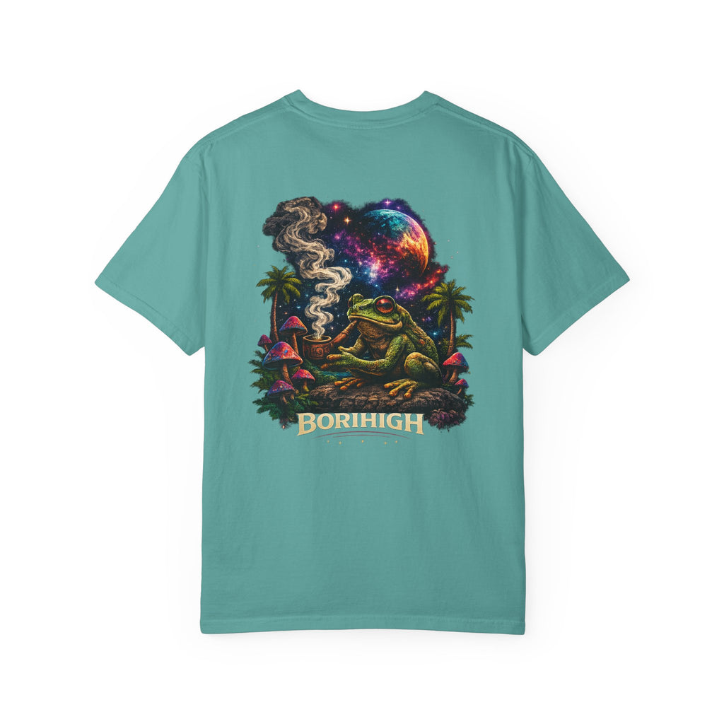 Frog Smoking Galaxy T-Shirt — 'Bonthigh' Retro Neon Graphic Tee