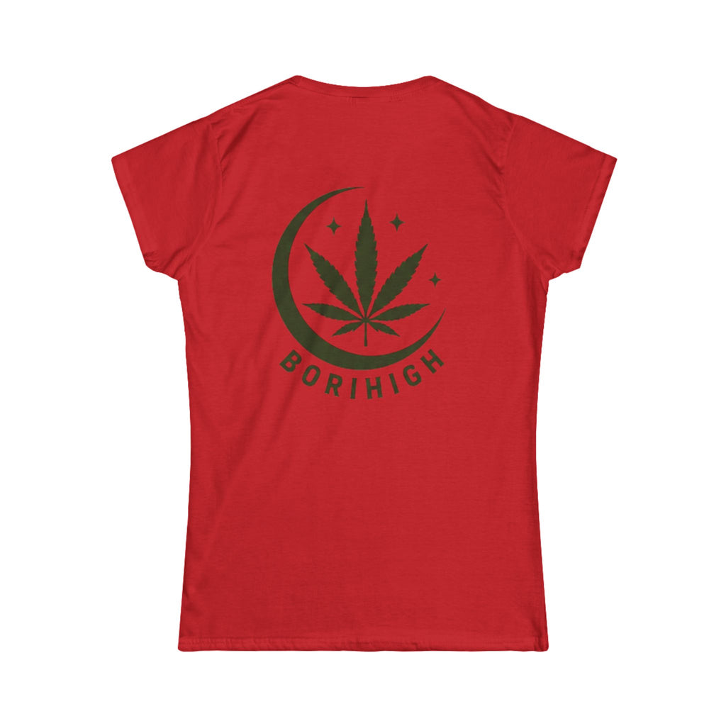 T-Shirt — "Tropical Soul" Cannabis Leaf Tee (Back "BoriHigh" Moon Design)