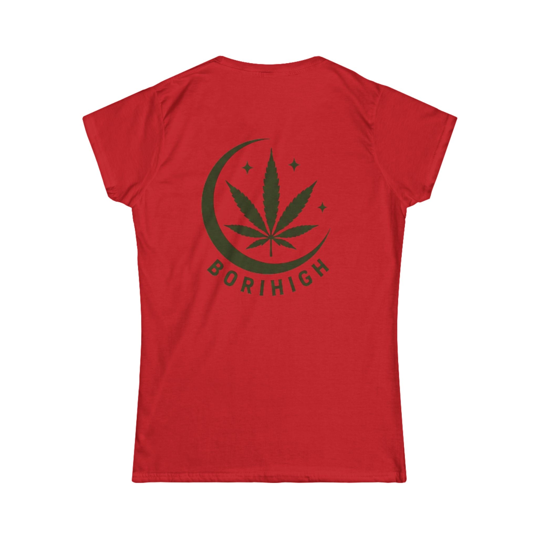 T-Shirt — "Tropical Soul" Cannabis Leaf Tee (Back "BoriHigh" Moon Design)
