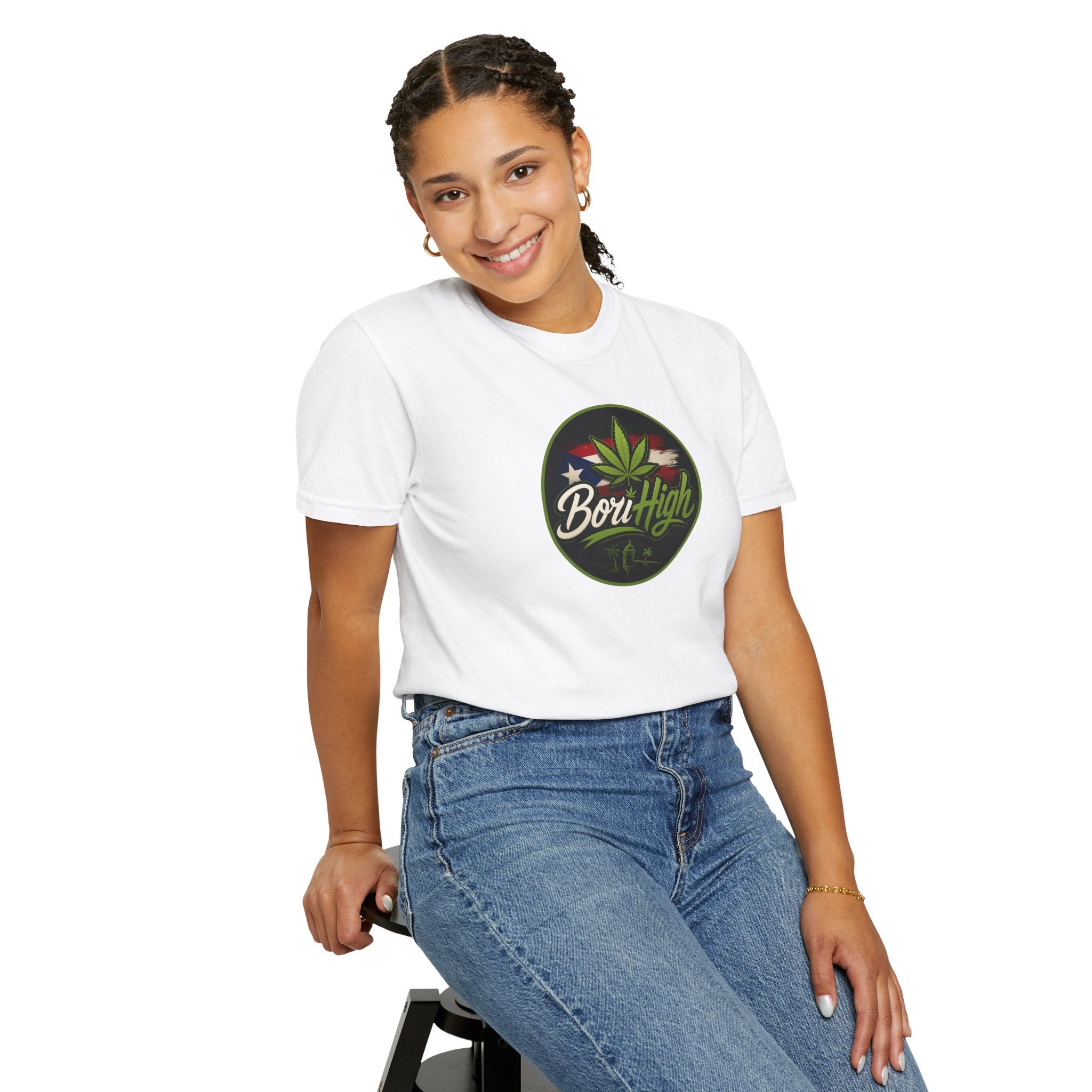 Born High Cannabis Leaf Graphic T-Shirt — Retro Rasta Weed Tee