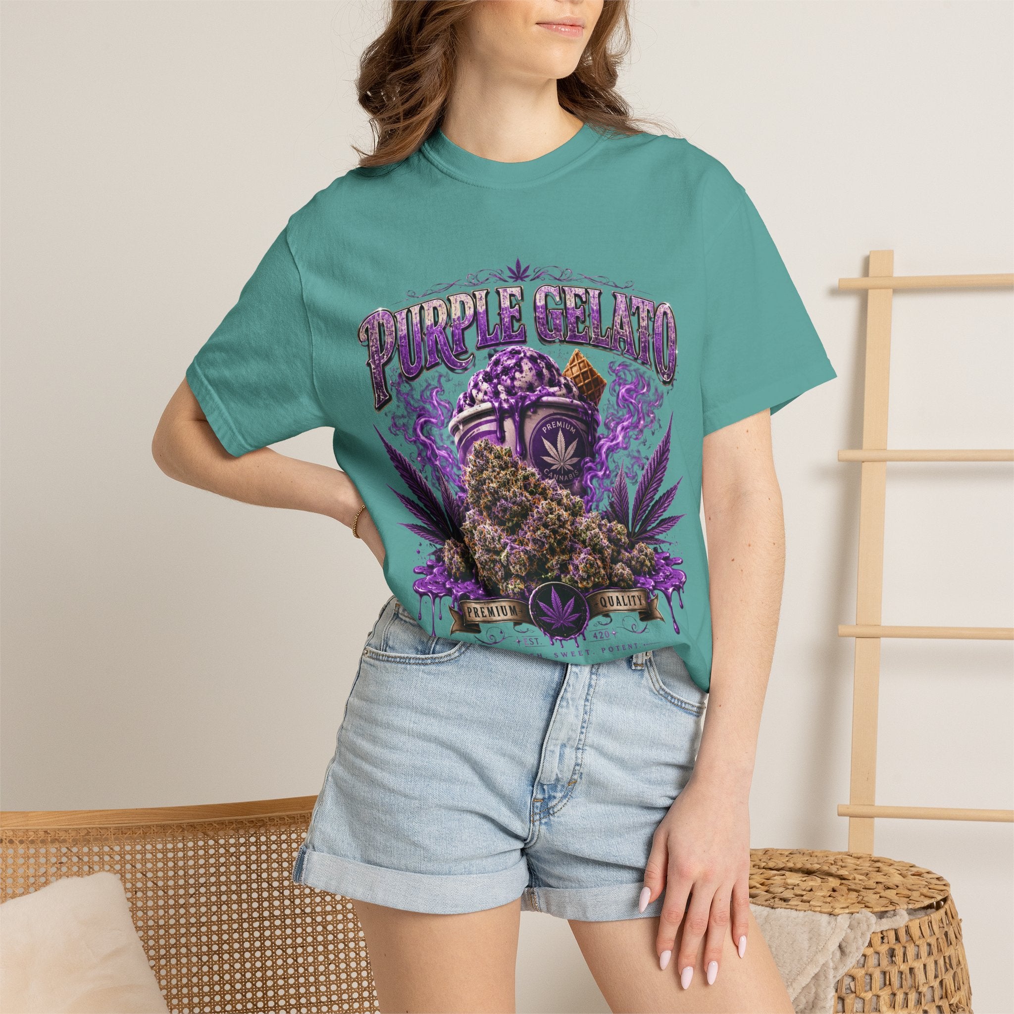 T-Shirt — "Purple Gelato" Cannabis Graphic Tee