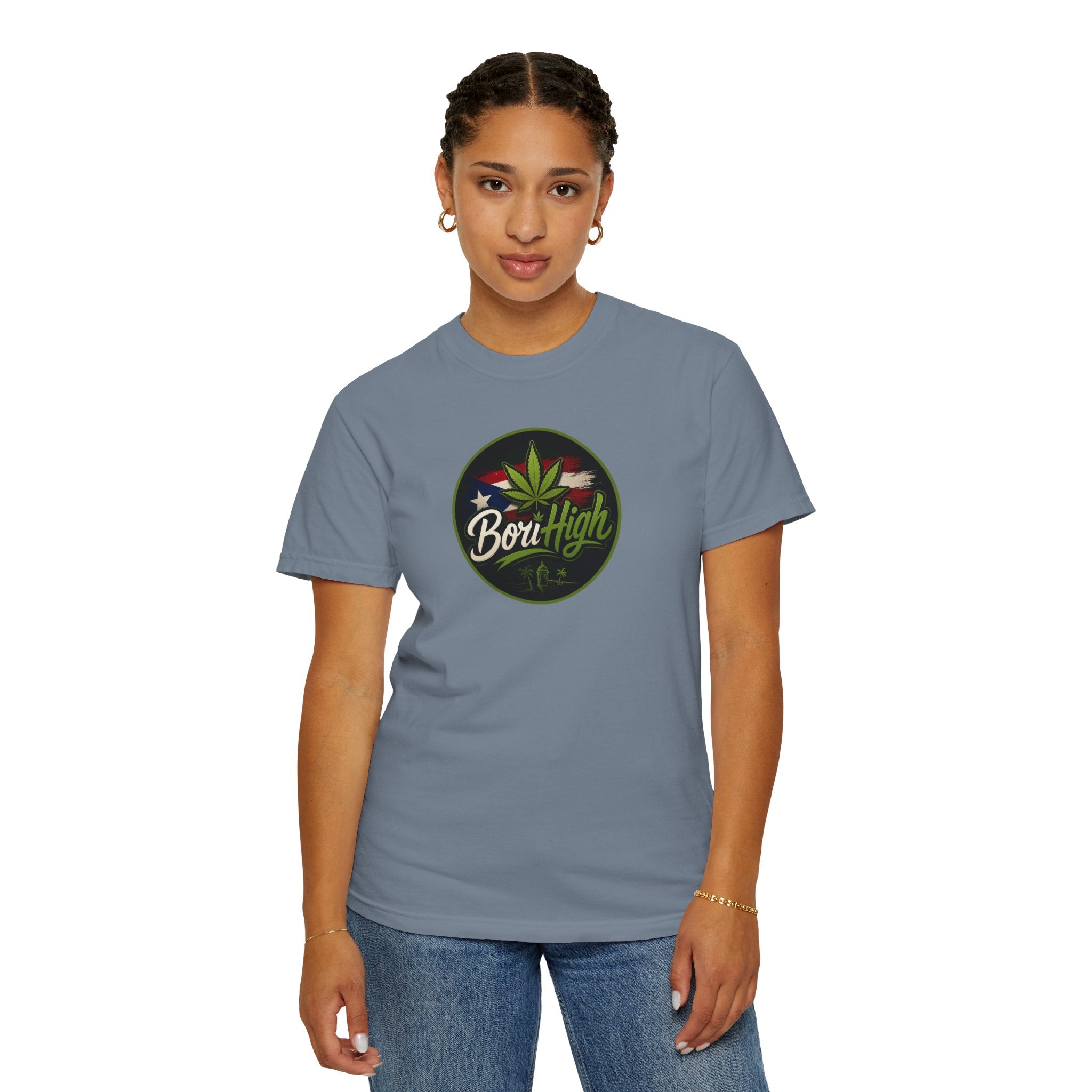 Born High Cannabis Leaf Graphic T-Shirt — Retro Rasta Weed Tee