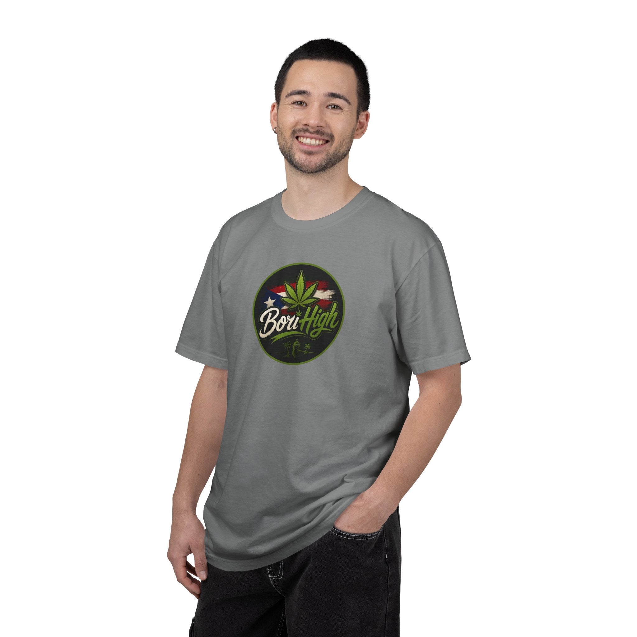 Born High Cannabis Leaf Graphic T-Shirt — Retro Rasta Weed Tee