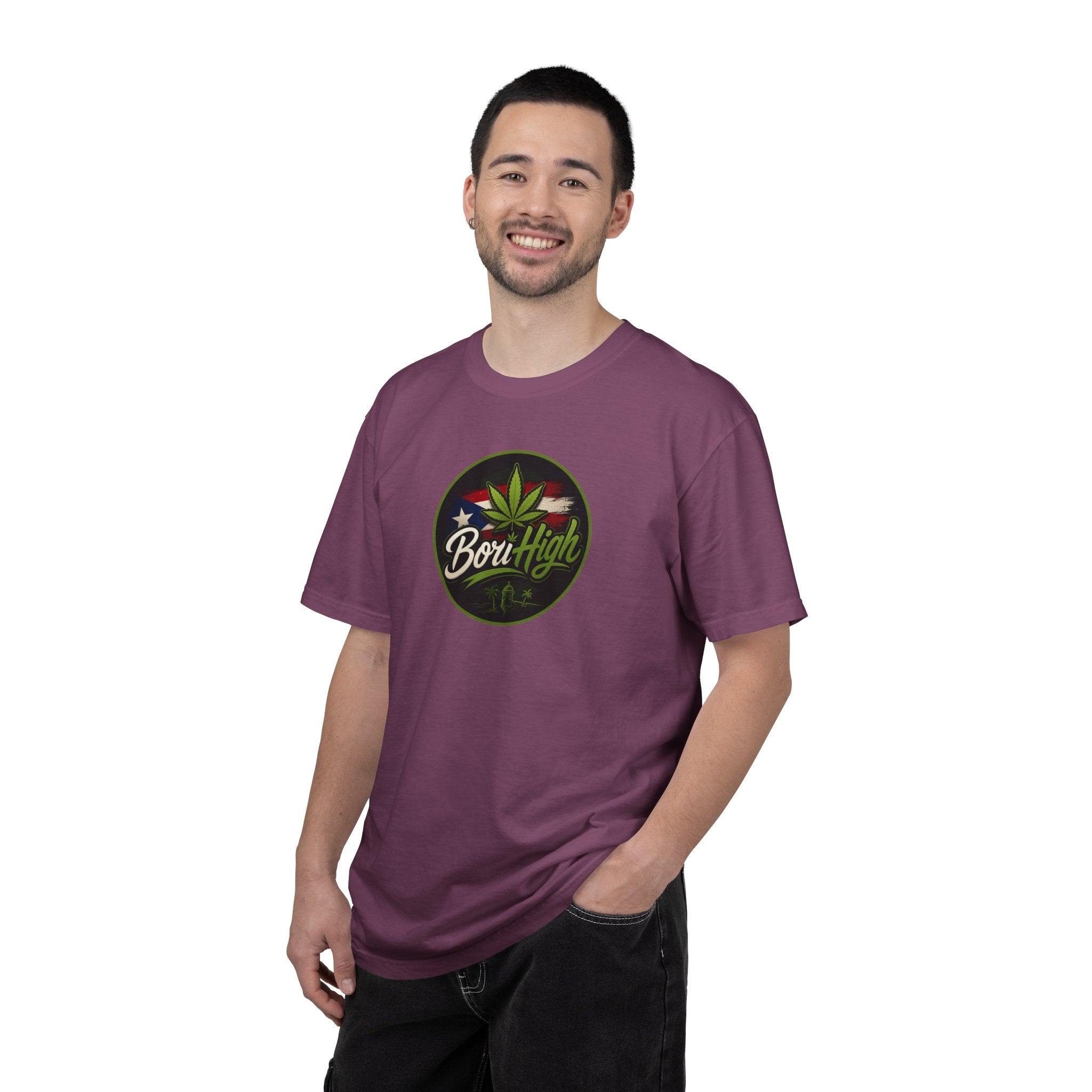 Born High Cannabis Leaf Graphic T-Shirt — Retro Rasta Weed Tee