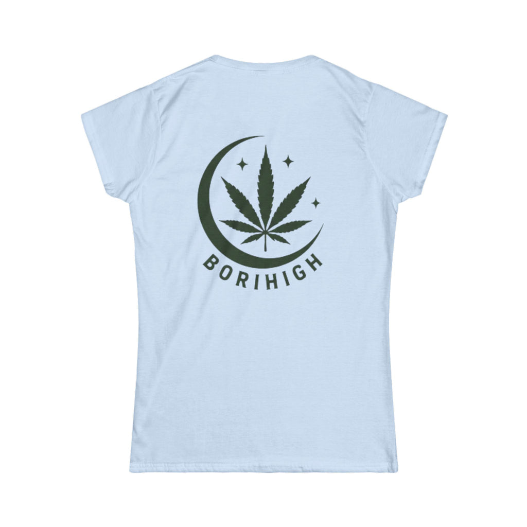 T-Shirt — "Tropical Soul" Cannabis Leaf Tee (Back "BoriHigh" Moon Design)