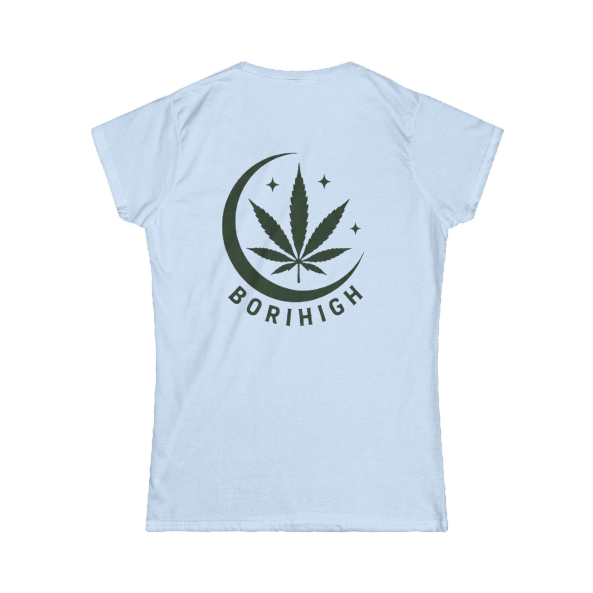 T-Shirt — "Tropical Soul" Cannabis Leaf Tee (Back "BoriHigh" Moon Design)