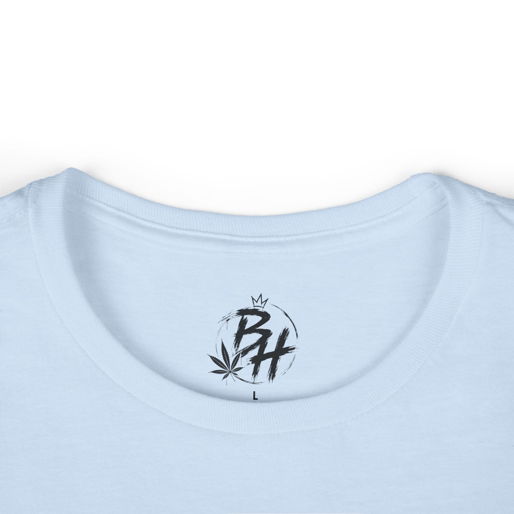 Elevated & Unbothered Women's Tee — 'BoriHigh Good Vibes' Cannabis Leaf Graphic