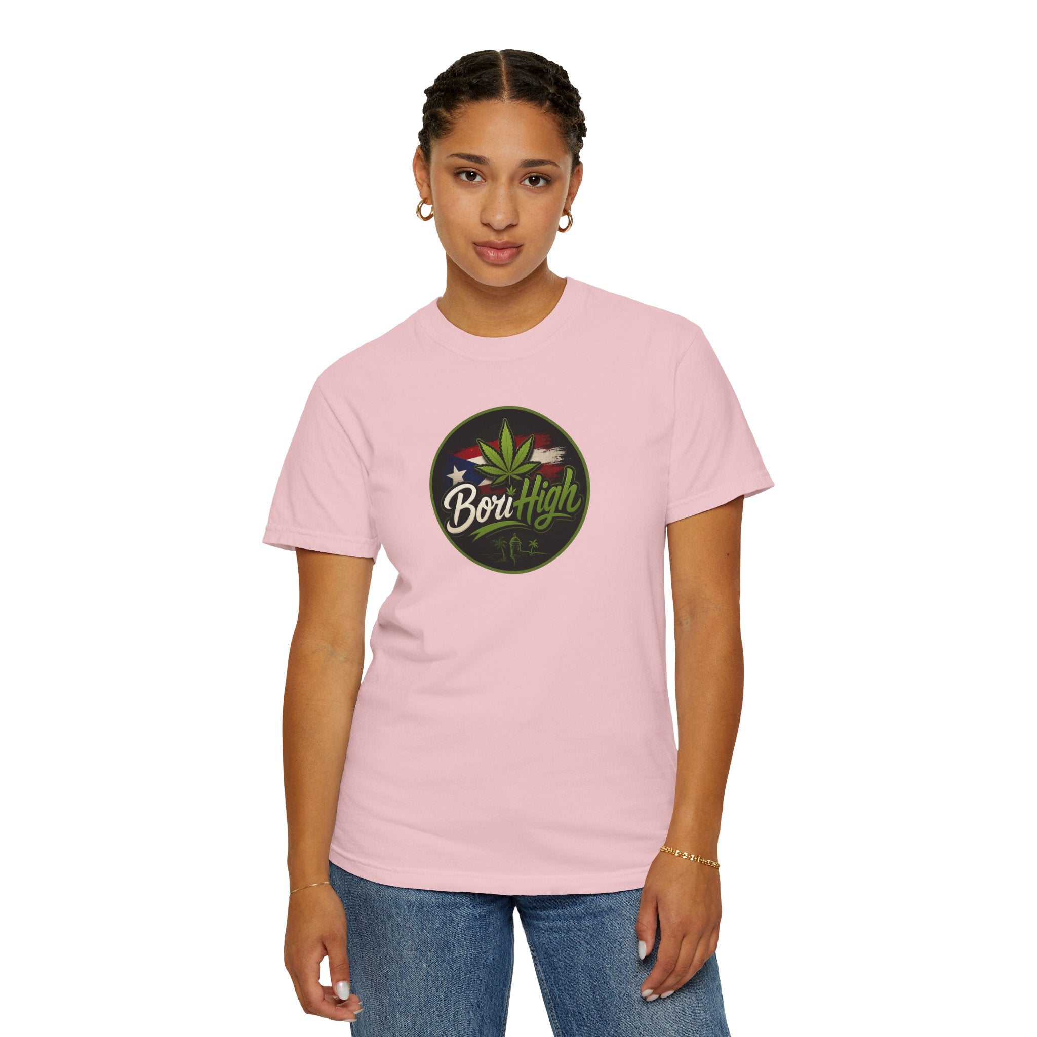 Born High Cannabis Leaf Graphic T-Shirt — Retro Rasta Weed Tee