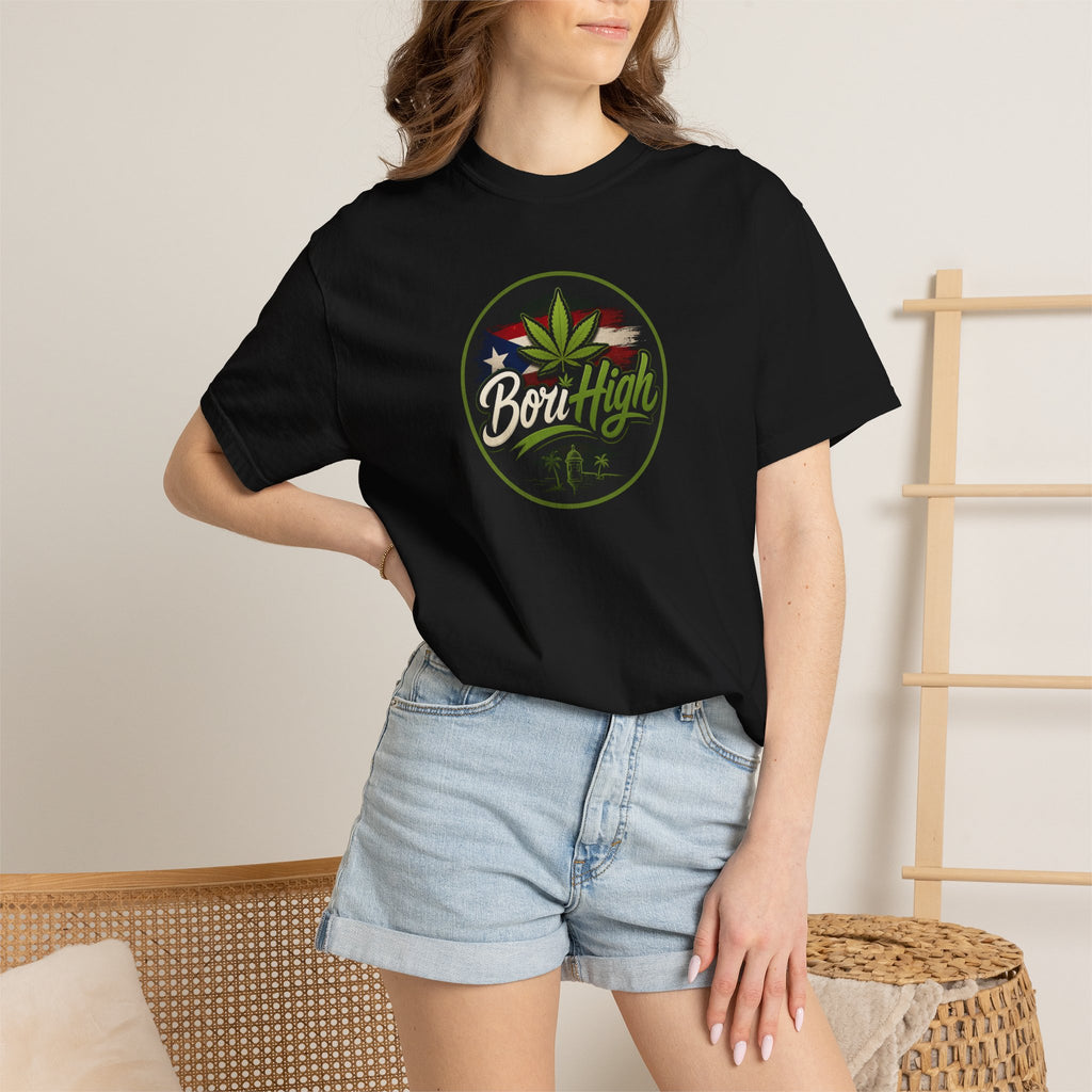 Born High Cannabis Leaf Graphic T-Shirt — Retro Rasta Weed Tee