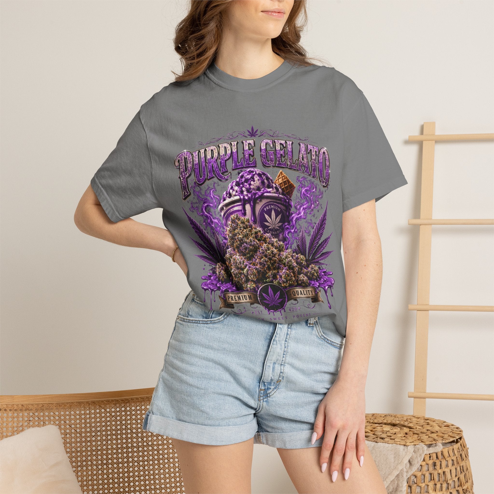T-Shirt — "Purple Gelato" Cannabis Graphic Tee