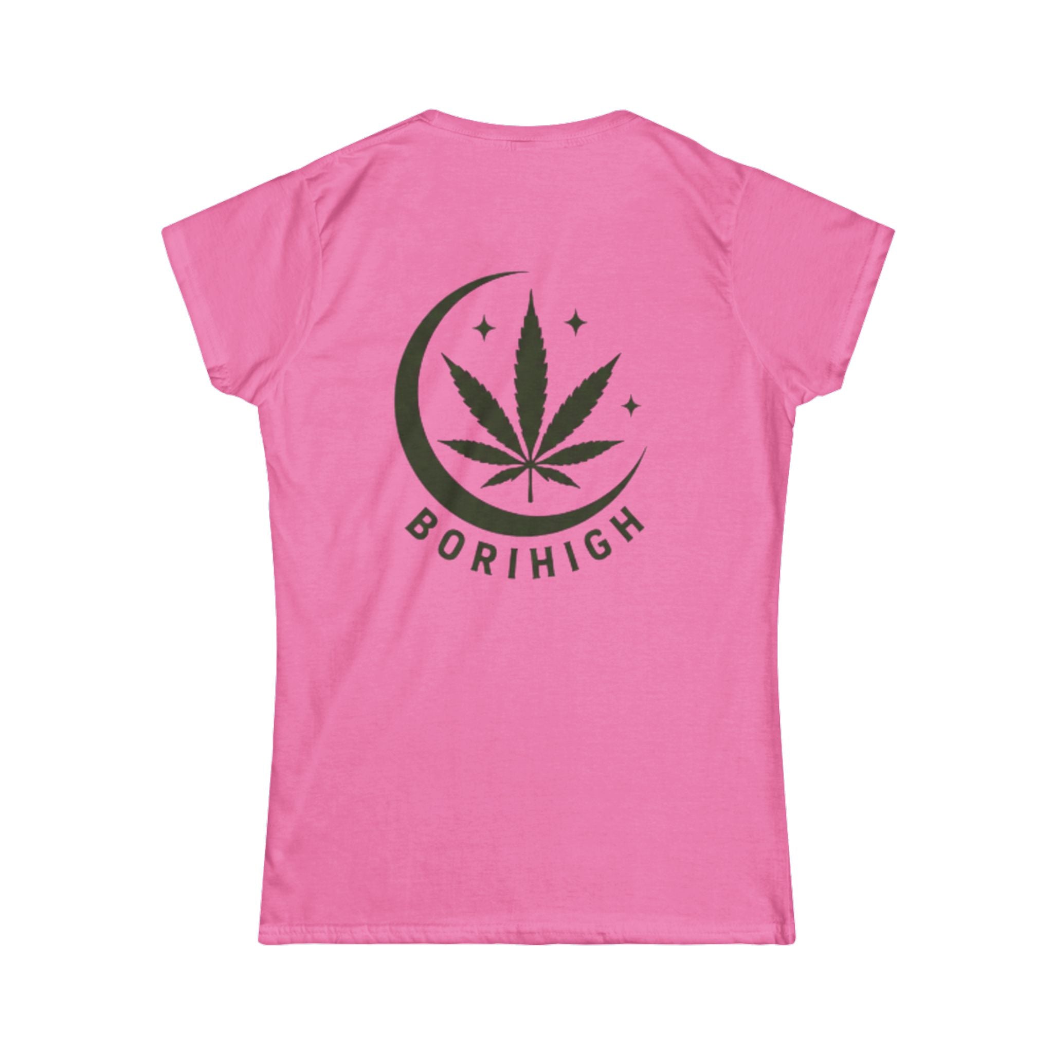 T-Shirt — "Tropical Soul" Cannabis Leaf Tee (Back "BoriHigh" Moon Design)