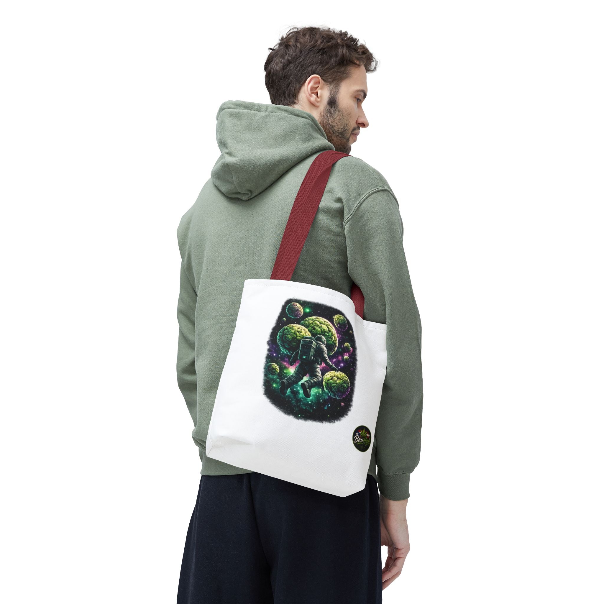 Astro Leaf Tote Bag — Cannabis Space Astronaut All-Over Print Tote