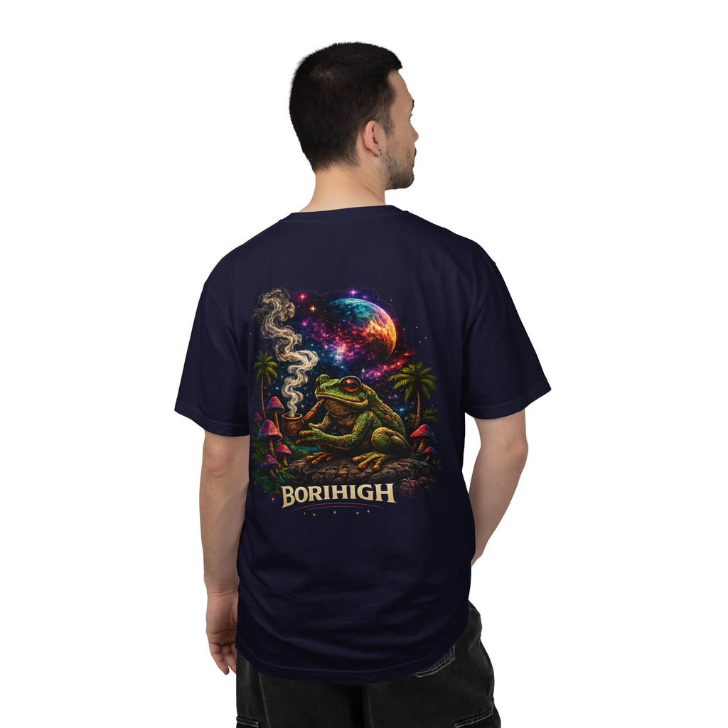 Frog Smoking Galaxy T-Shirt — 'Bonthigh' Retro Neon Graphic Tee