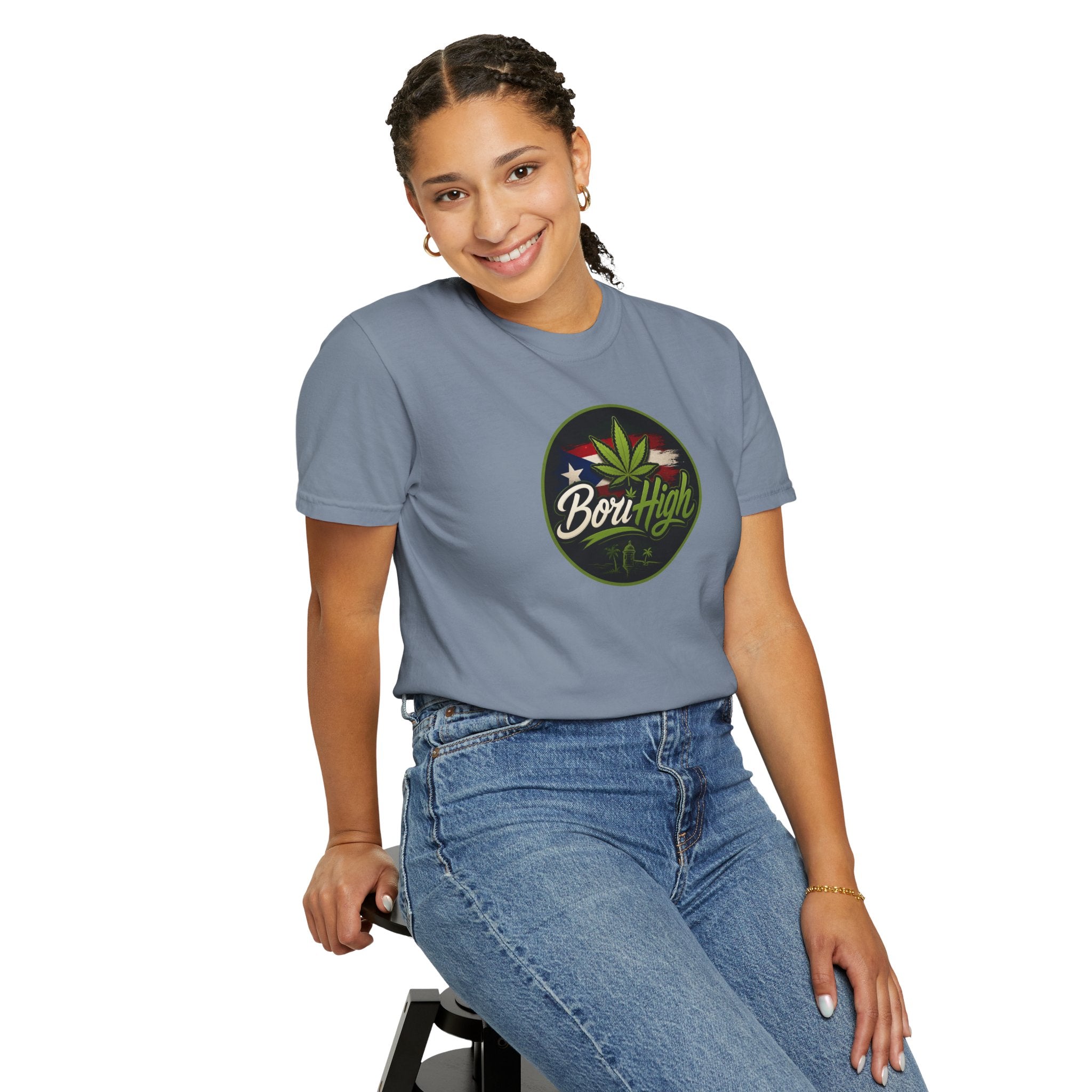 Born High Cannabis Leaf Graphic T-Shirt — Retro Rasta Weed Tee