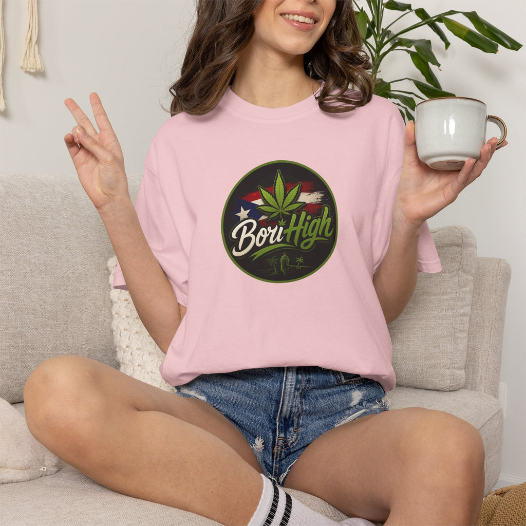 Born High Cannabis Leaf Graphic T-Shirt — Retro Rasta Weed Tee