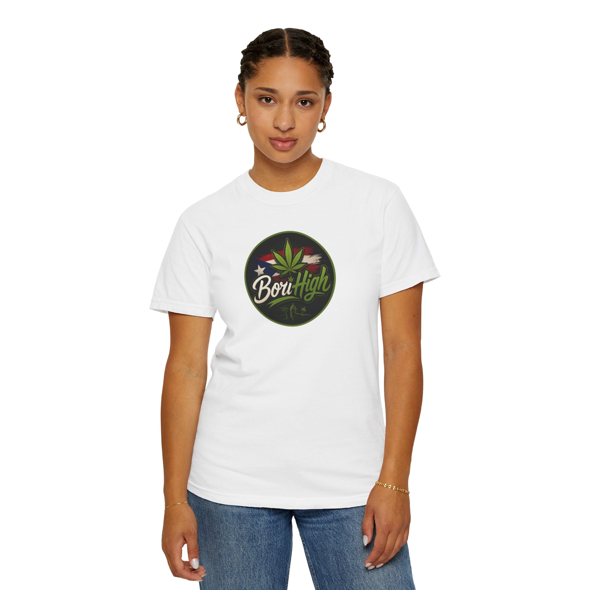 Born High Cannabis Leaf Graphic T-Shirt — Retro Rasta Weed Tee