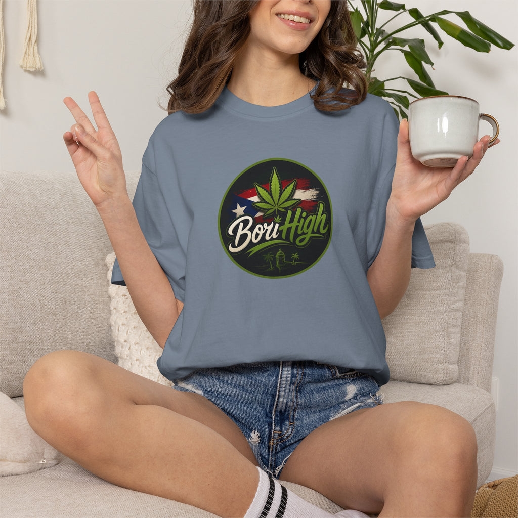 Born High Cannabis Leaf Graphic T-Shirt — Retro Rasta Weed Tee
