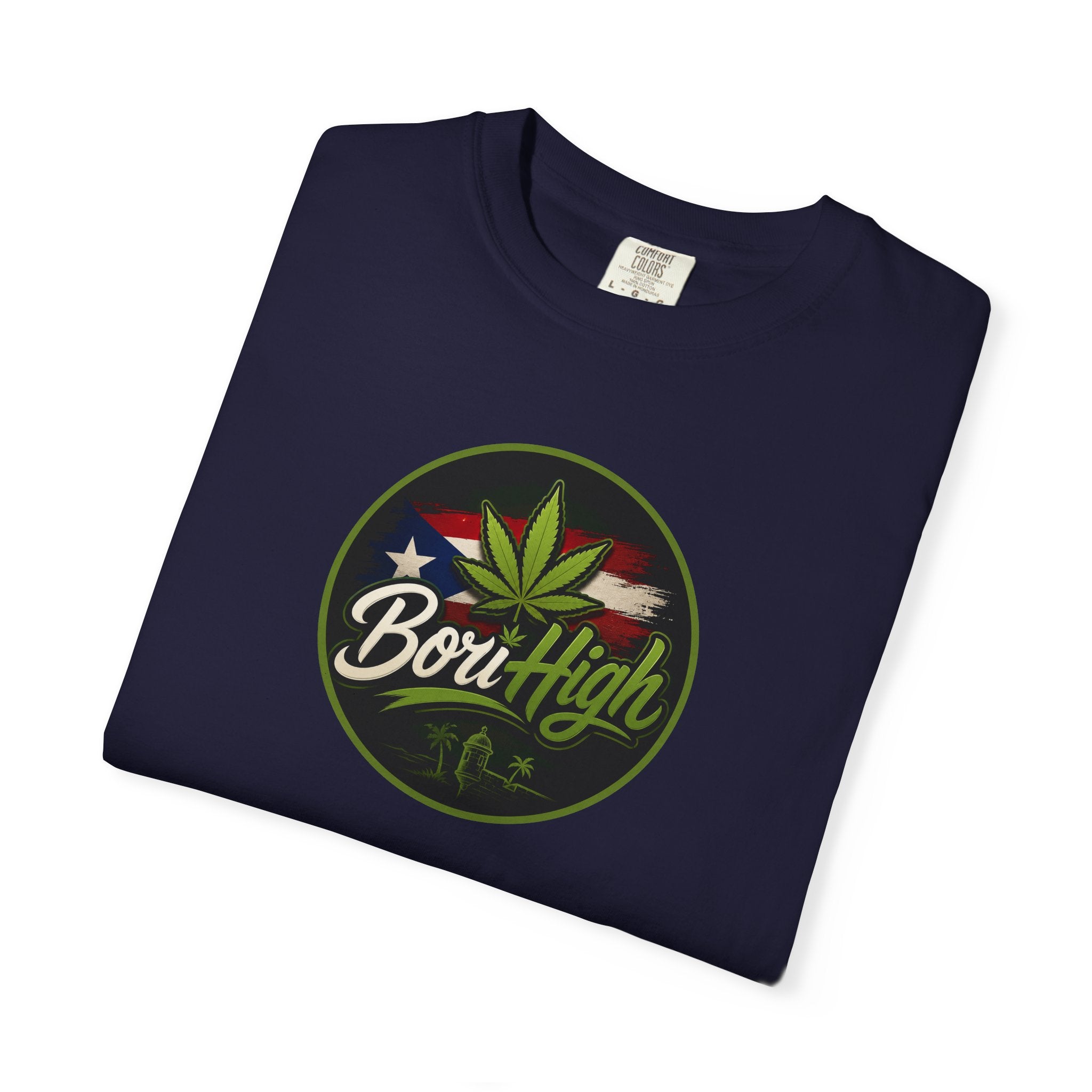 Born High Cannabis Leaf Graphic T-Shirt — Retro Rasta Weed Tee