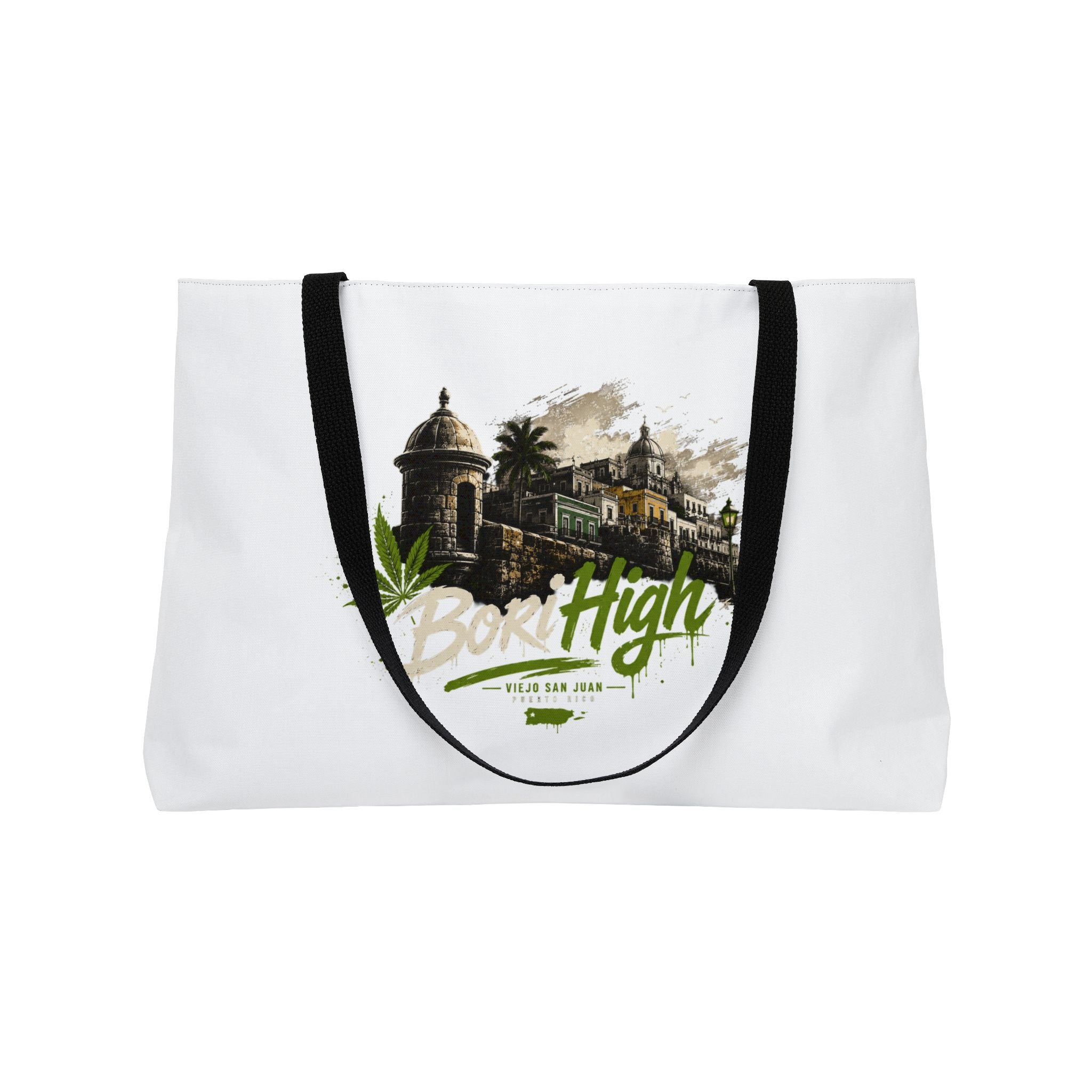 Weekender Tote Bag — 'Born High' Vintage Estate Graphic Travel Tote