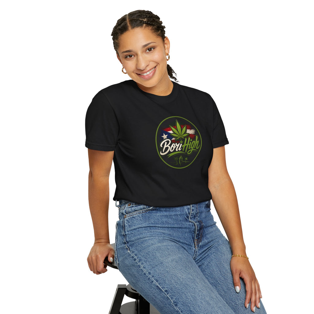 Born High Cannabis Leaf Graphic T-Shirt — Retro Rasta Weed Tee