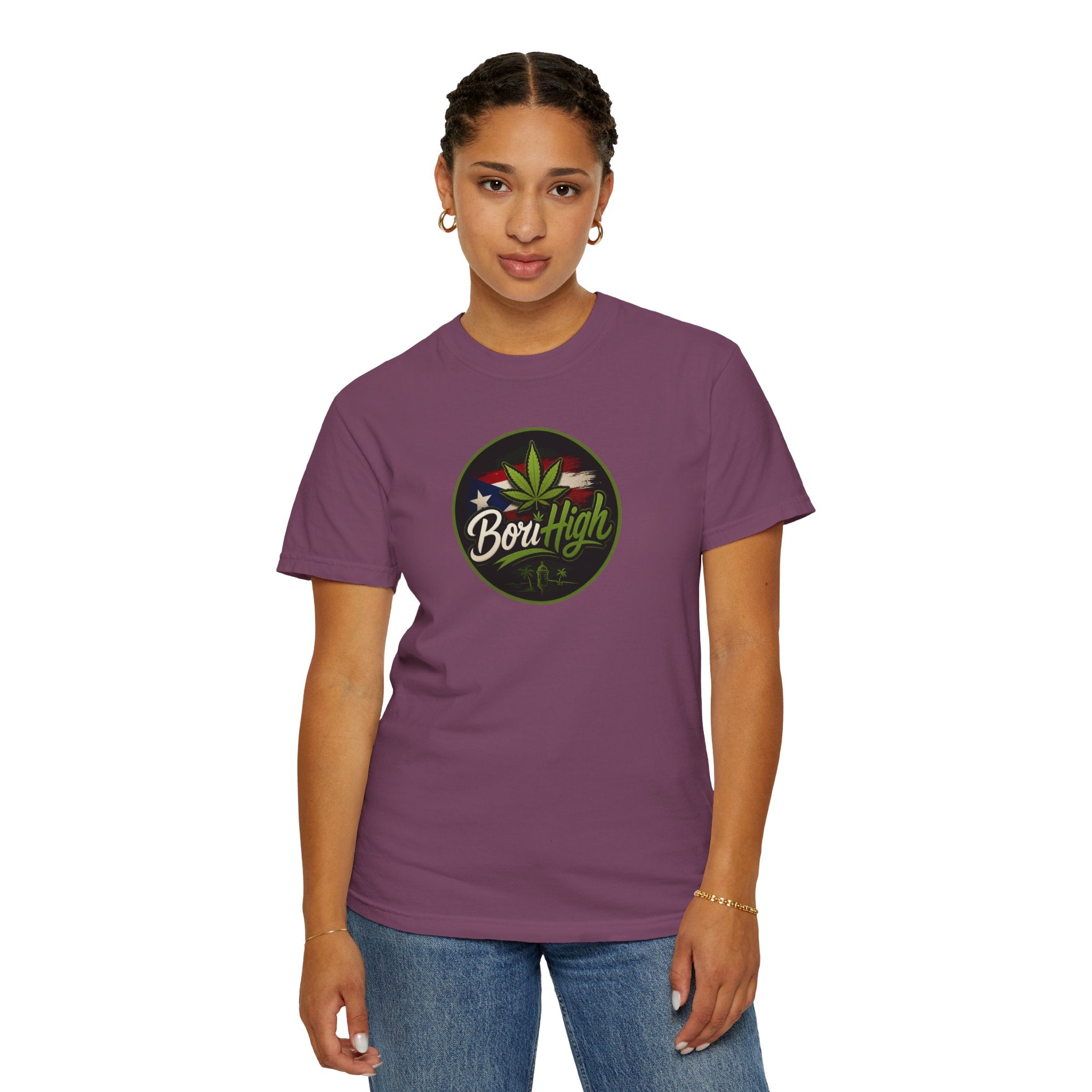 Born High Cannabis Leaf Graphic T-Shirt — Retro Rasta Weed Tee