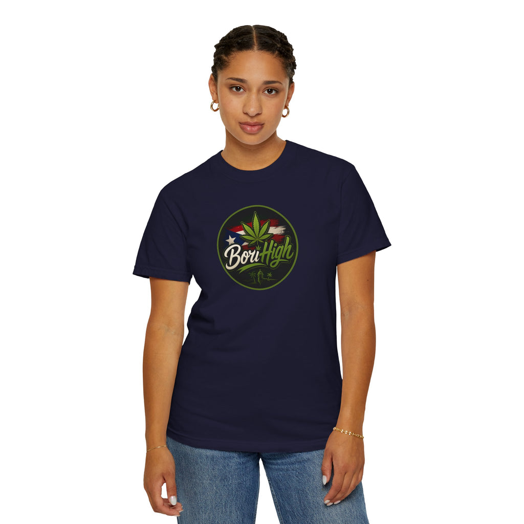 Born High Cannabis Leaf Graphic T-Shirt — Retro Rasta Weed Tee