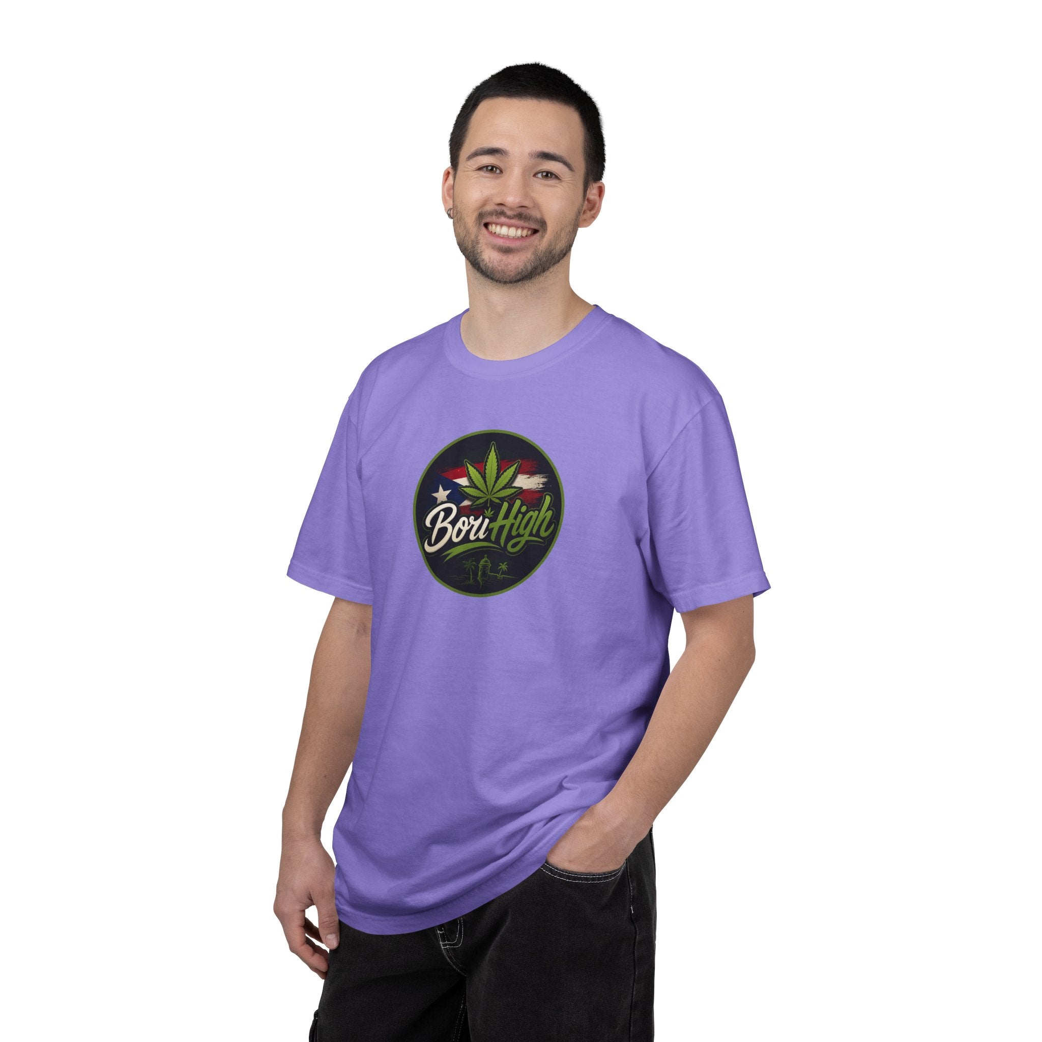 Born High Cannabis Leaf Graphic T-Shirt — Retro Rasta Weed Tee
