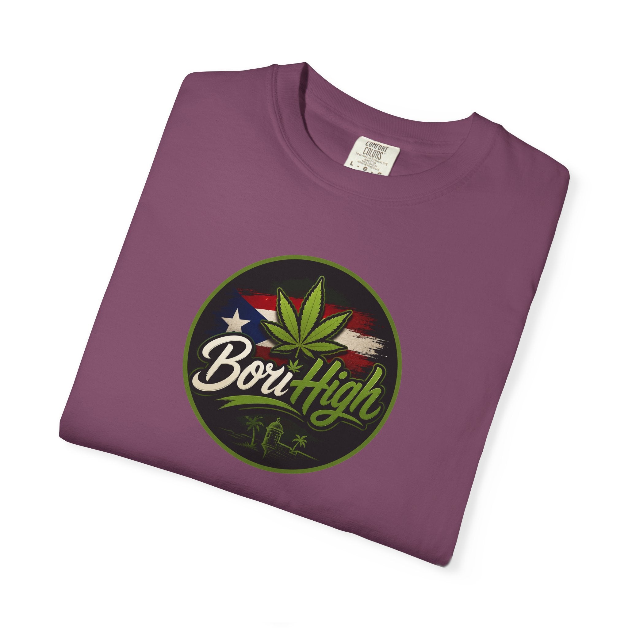 Born High Cannabis Leaf Graphic T-Shirt — Retro Rasta Weed Tee