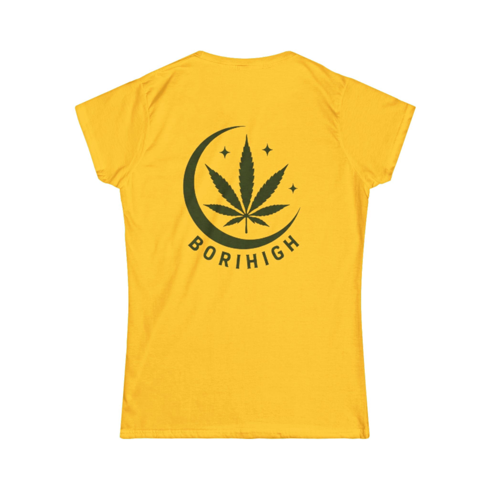 T-Shirt — "Tropical Soul" Cannabis Leaf Tee (Back "BoriHigh" Moon Design)