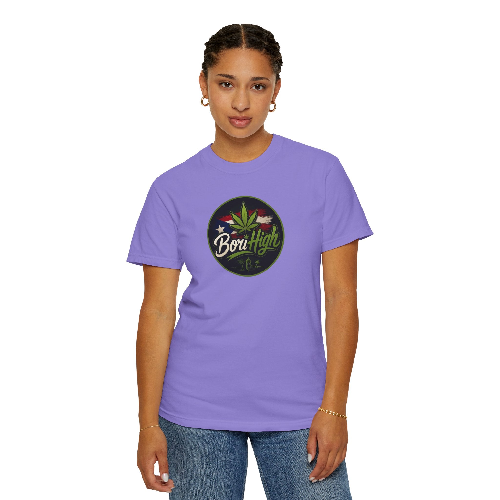 Born High Cannabis Leaf Graphic T-Shirt — Retro Rasta Weed Tee