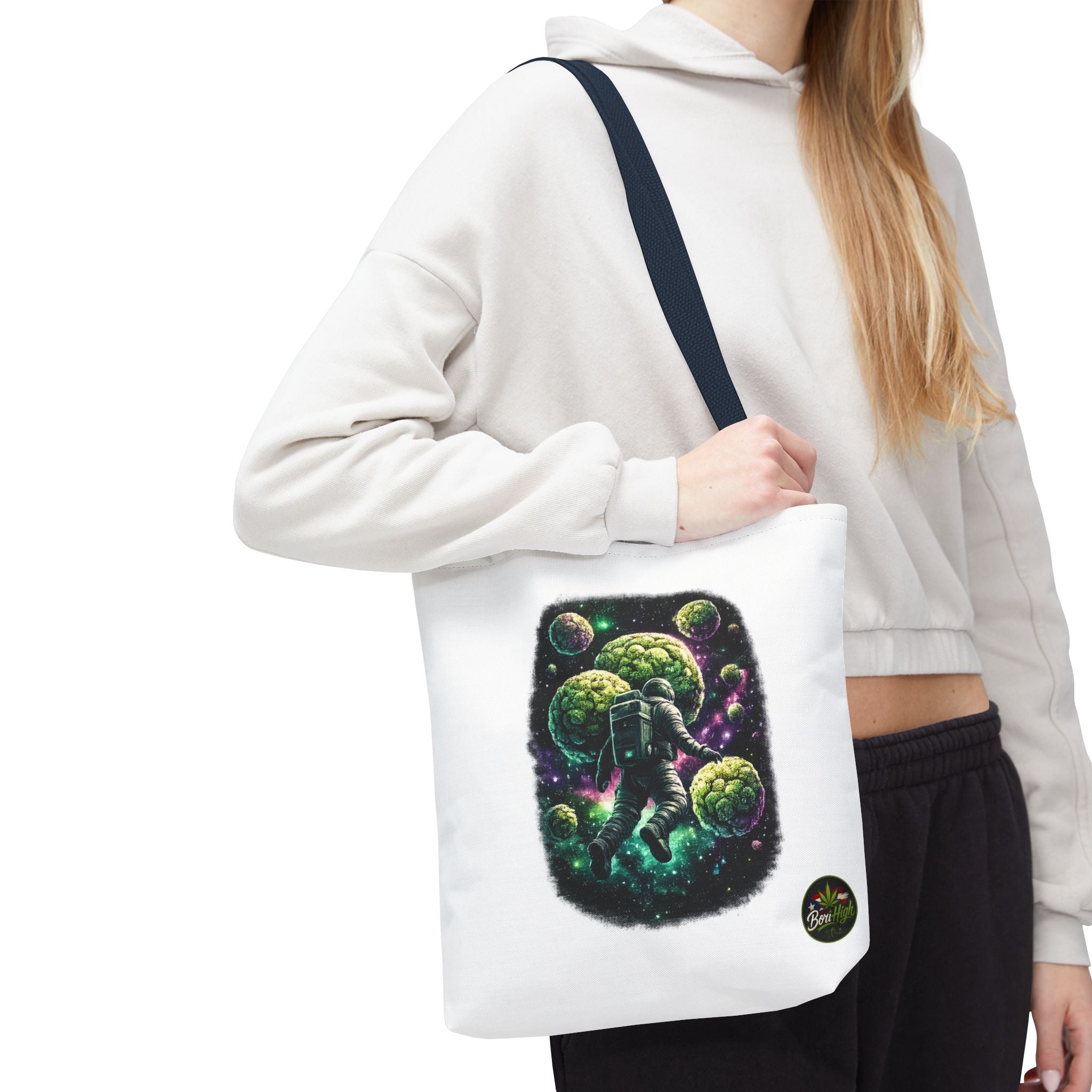 Astro Leaf Tote Bag — Cannabis Space Astronaut All-Over Print Tote