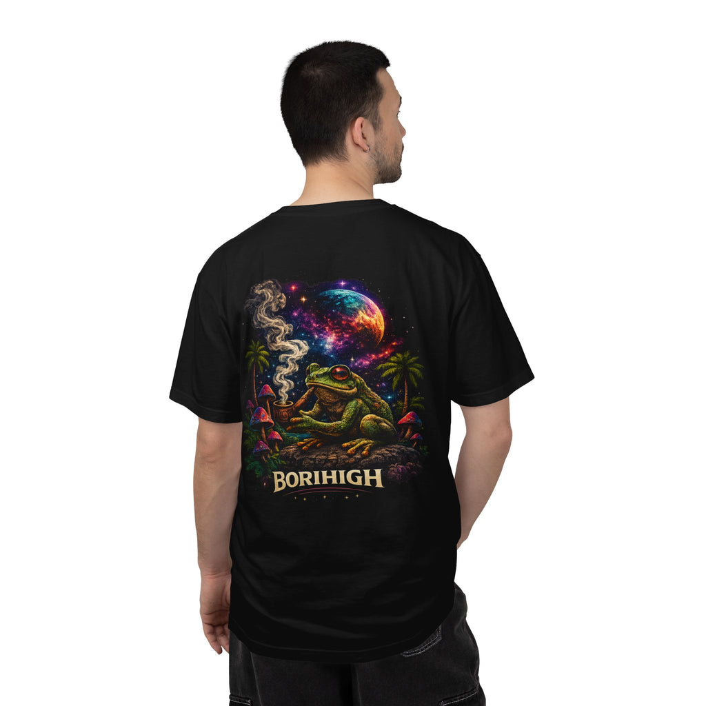 Frog Smoking Galaxy T-Shirt — 'Bonthigh' Retro Neon Graphic Tee