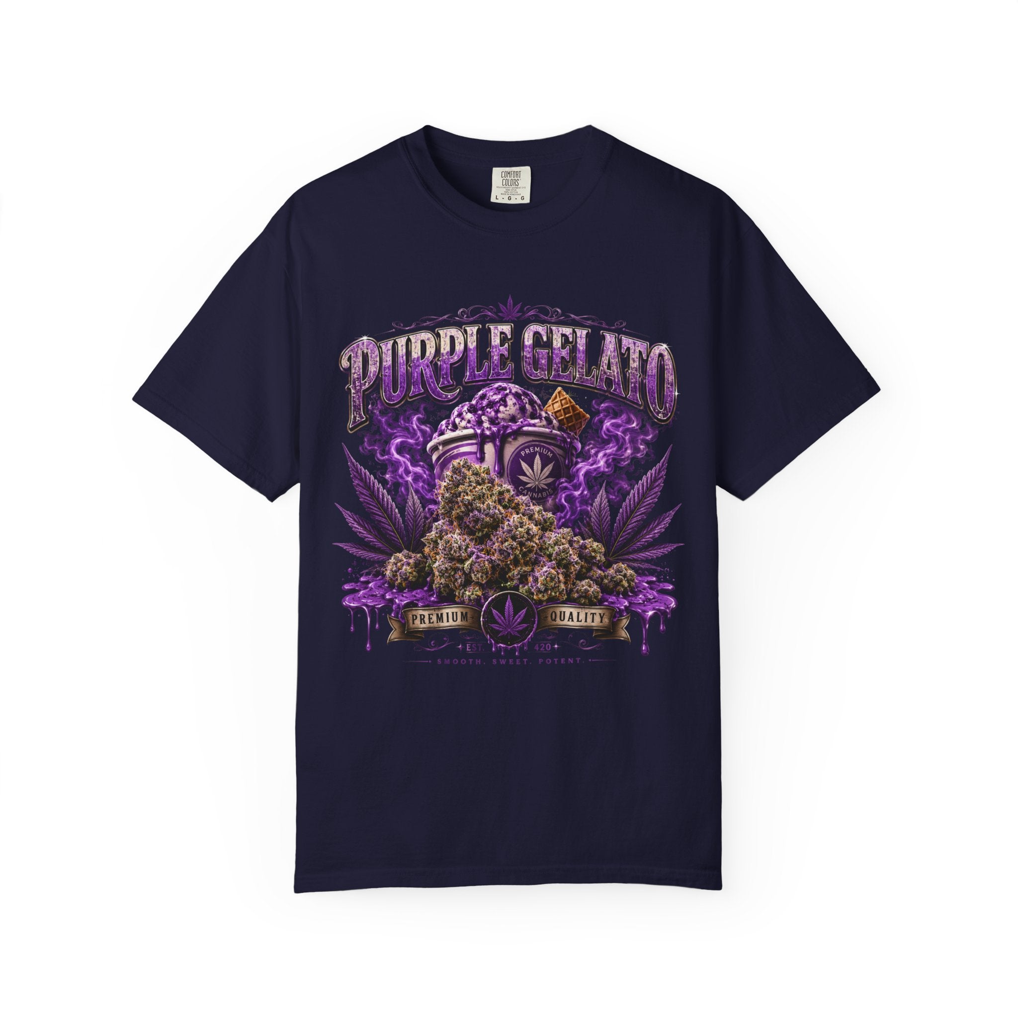 T-Shirt — "Purple Gelato" Cannabis Graphic Tee