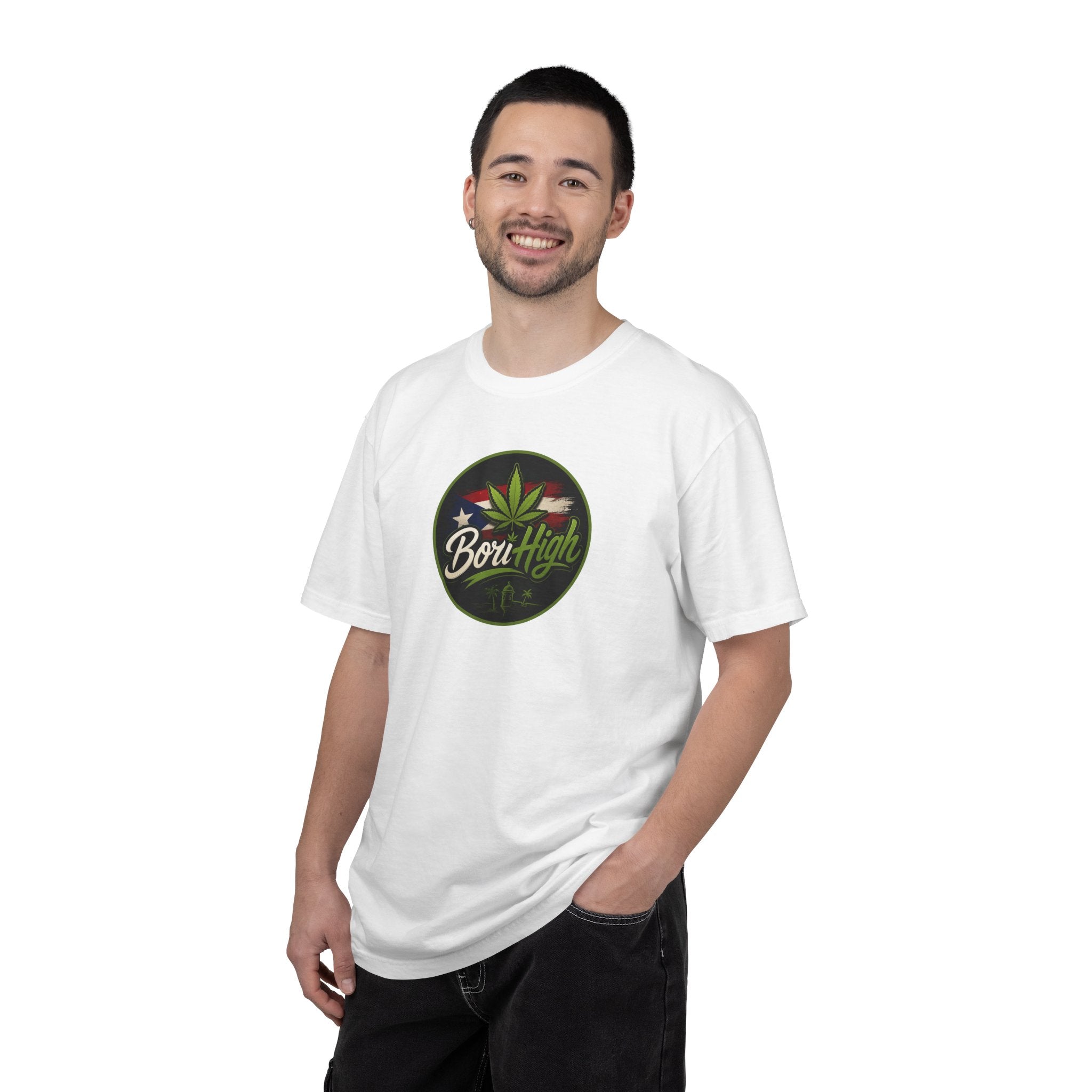 Born High Cannabis Leaf Graphic T-Shirt — Retro Rasta Weed Tee