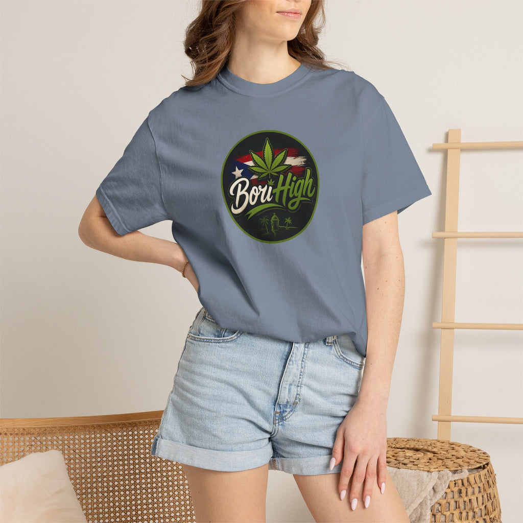 Born High Cannabis Leaf Graphic T-Shirt — Retro Rasta Weed Tee