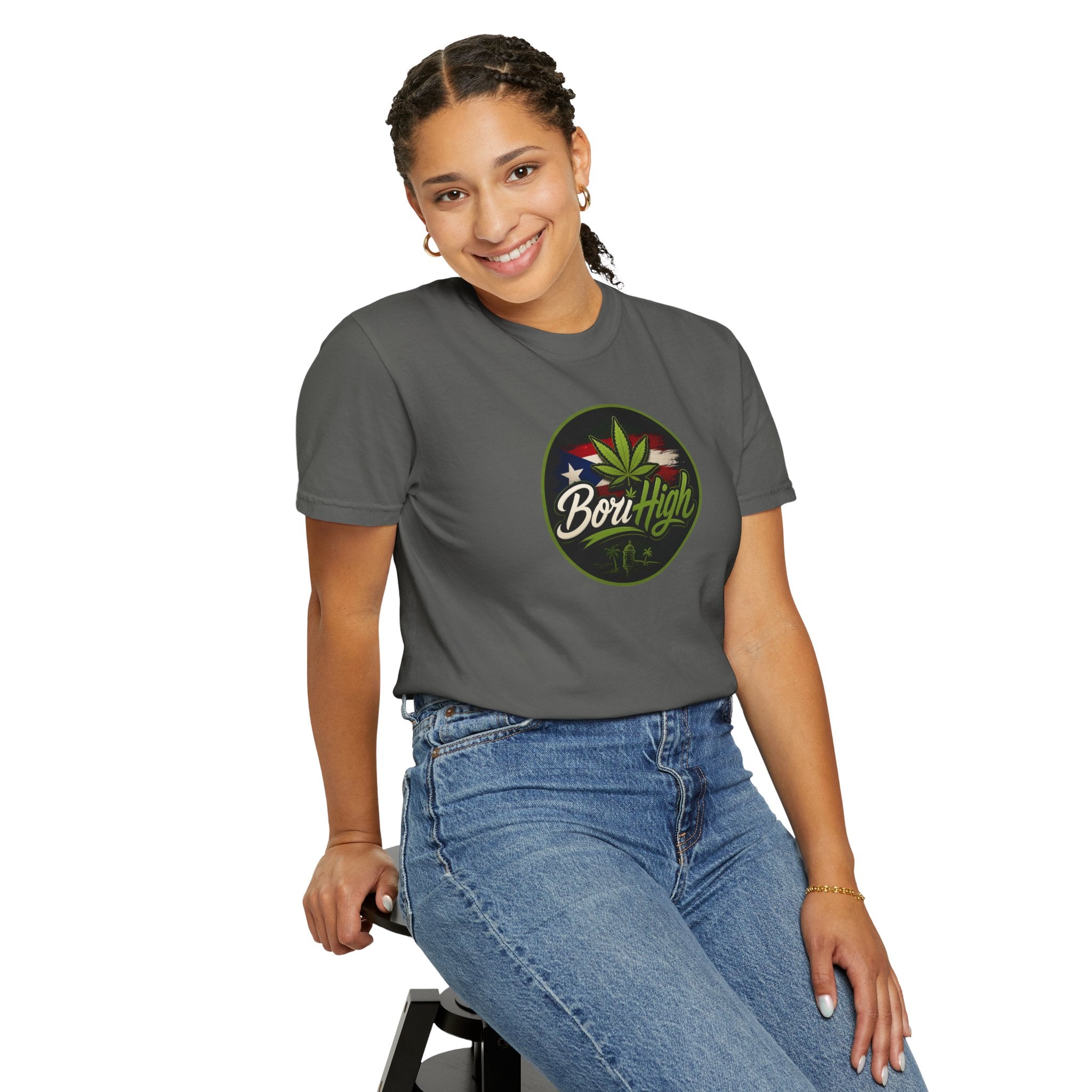 Born High Cannabis Leaf Graphic T-Shirt — Retro Rasta Weed Tee