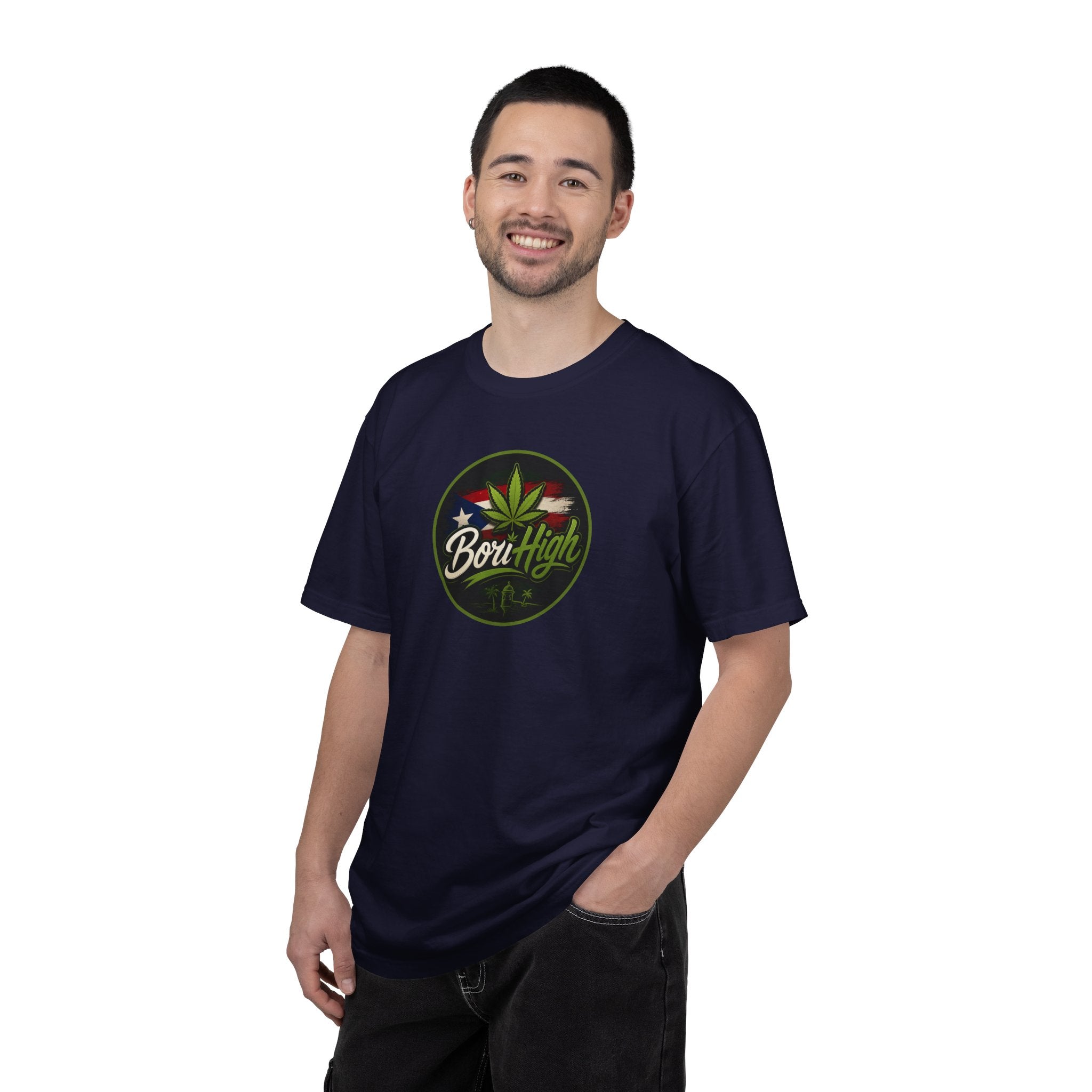 Born High Cannabis Leaf Graphic T-Shirt — Retro Rasta Weed Tee