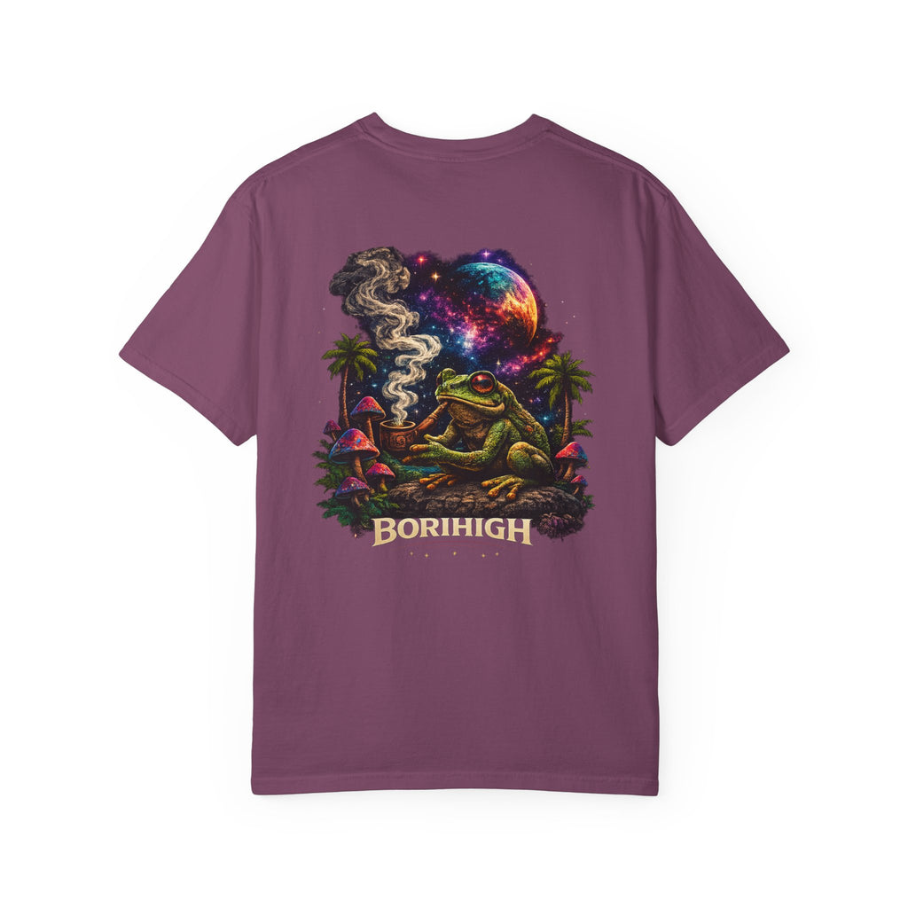 Frog Smoking Galaxy T-Shirt — 'Bonthigh' Retro Neon Graphic Tee